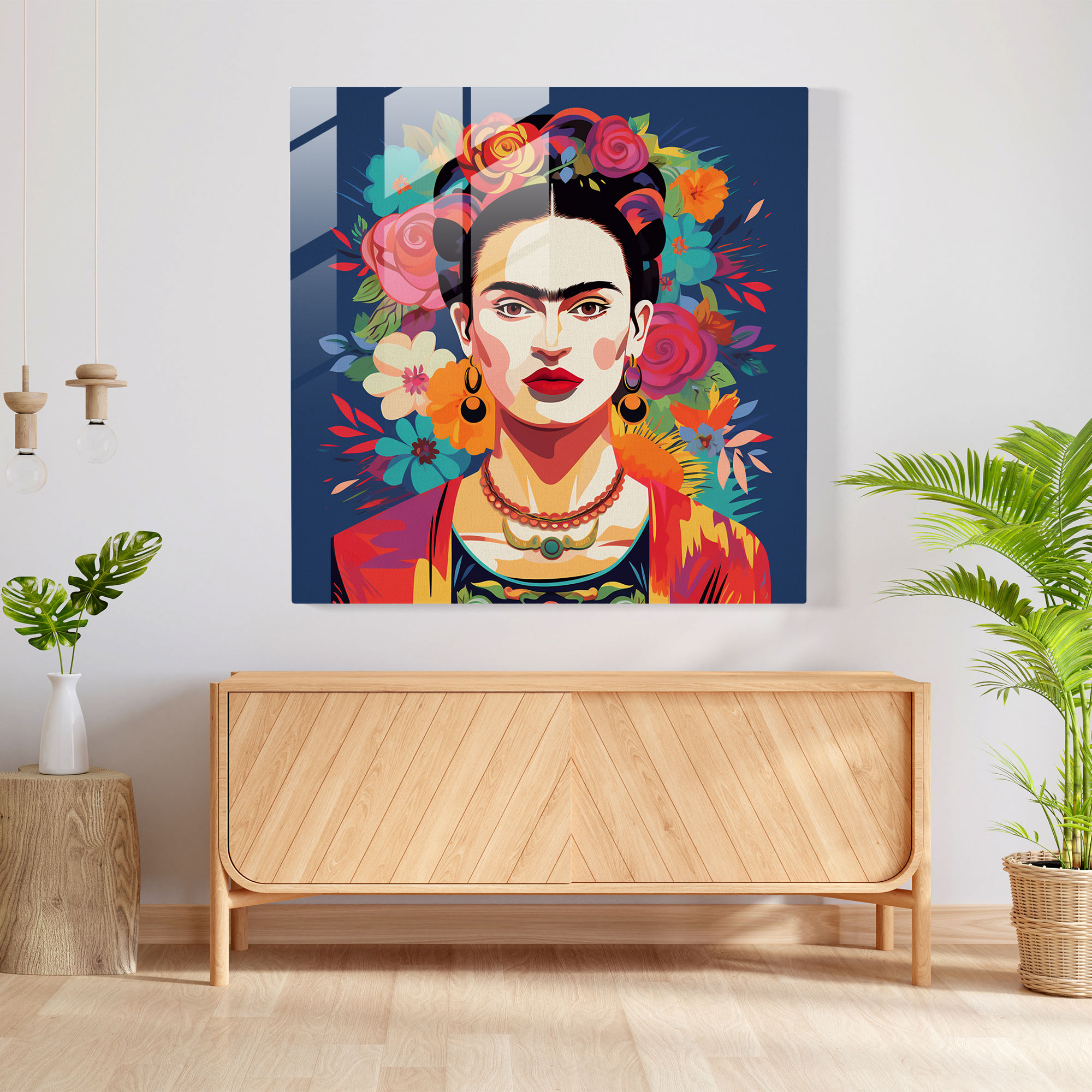 Frida Kahlo Glass Print - Pop Rebel - Frida Kahlo, Glass Wall Art, Pop Art-Inspired, Home Decoration