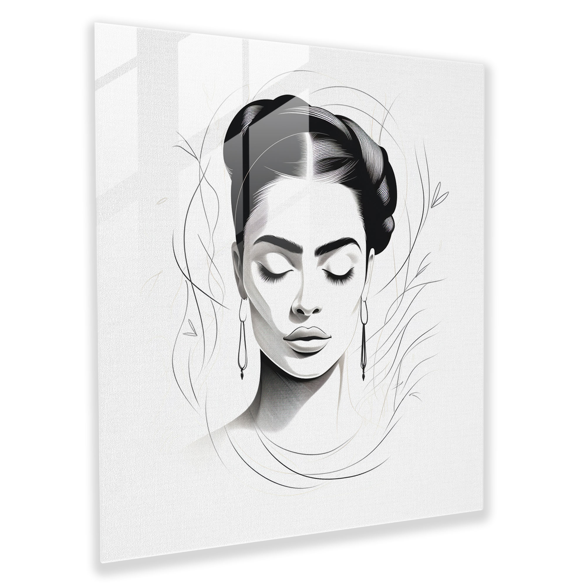 Frida Kahlo Glass Print - Frida Kahlo, Simplicity, Wall Decoration, Glass Print