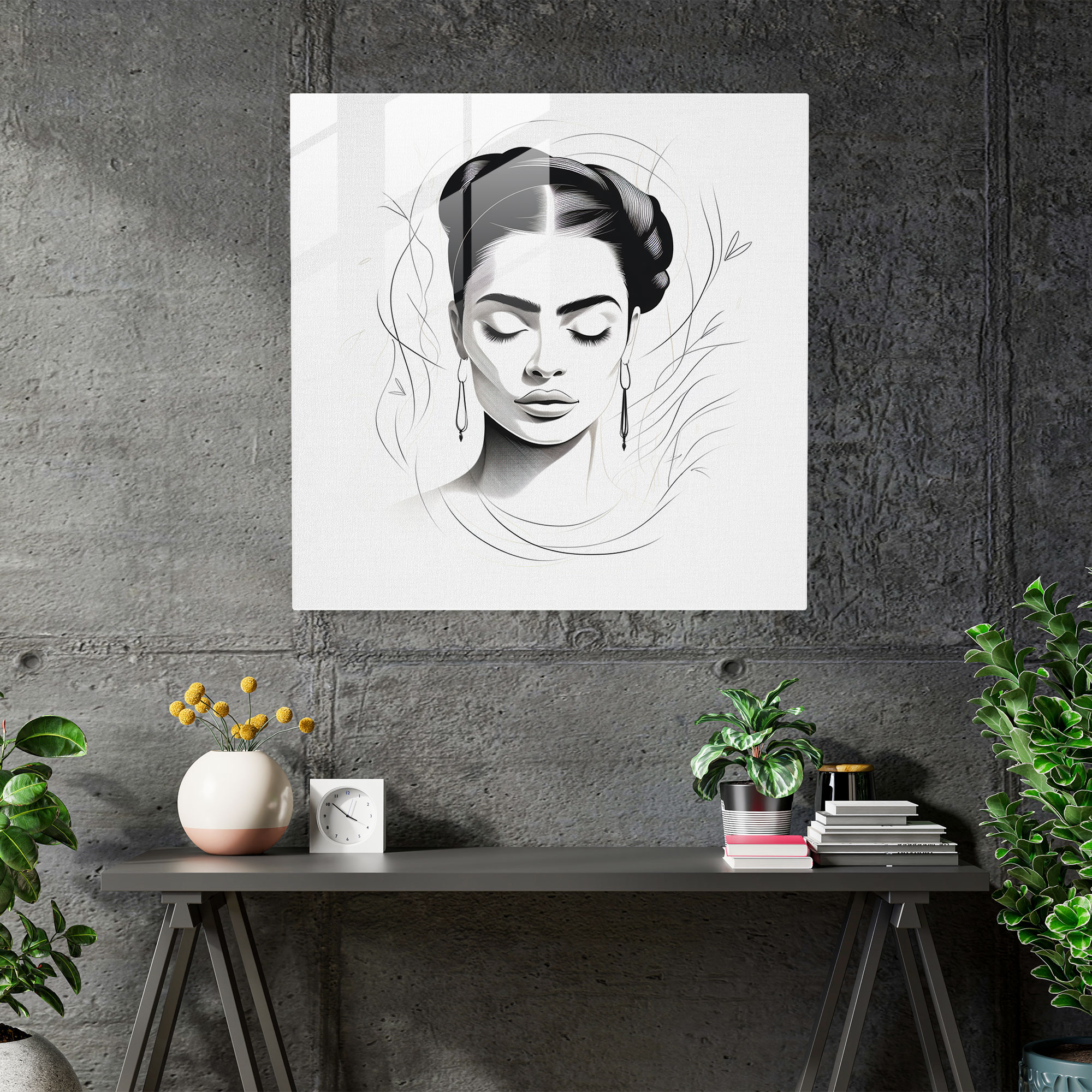 Frida Kahlo Glass Print - Frida Kahlo, Simplicity, Wall Decoration, Glass Print