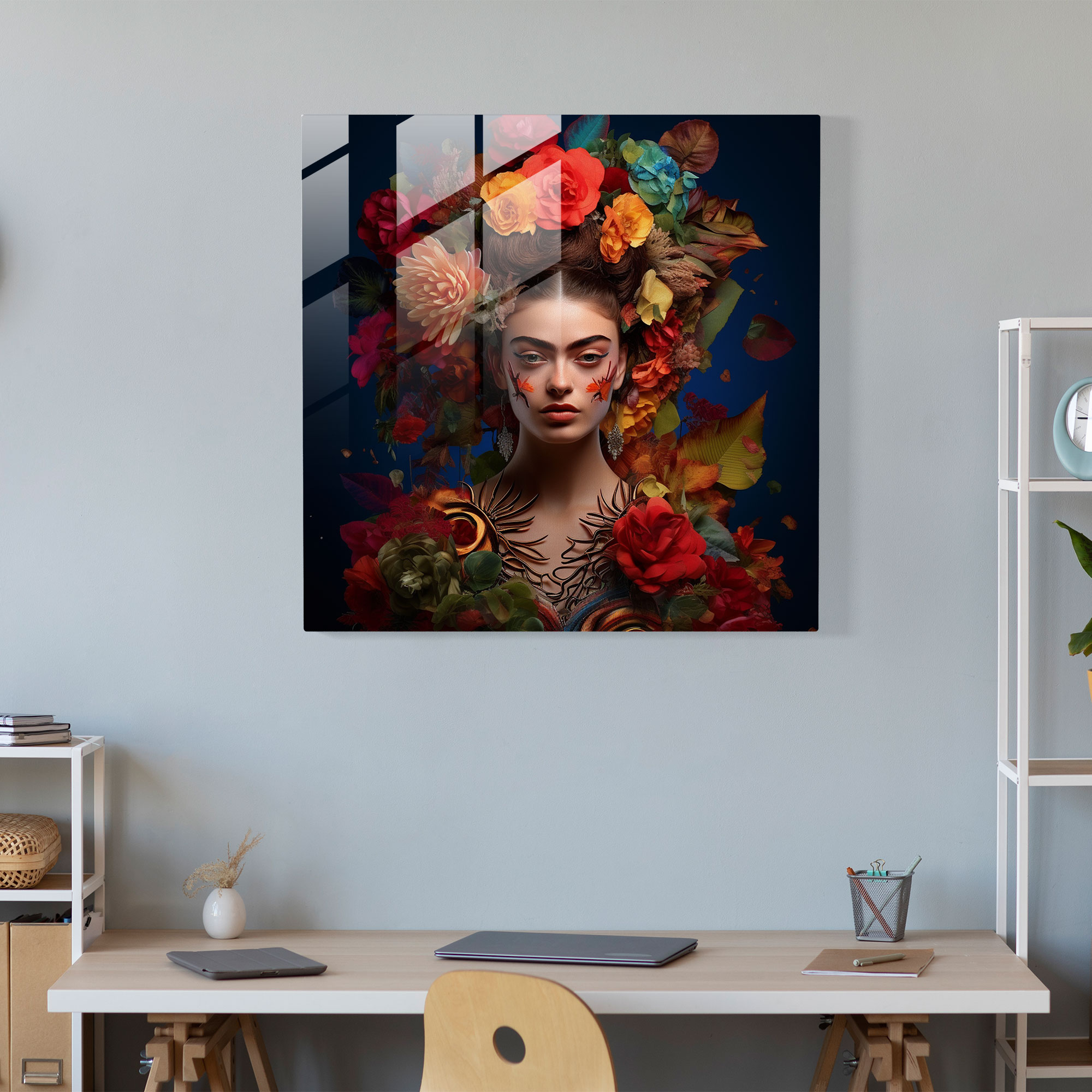 Frida Kahlo Glass Print - Frida Kahlo, Modern Art, Glass Wall Art, Home Decoration