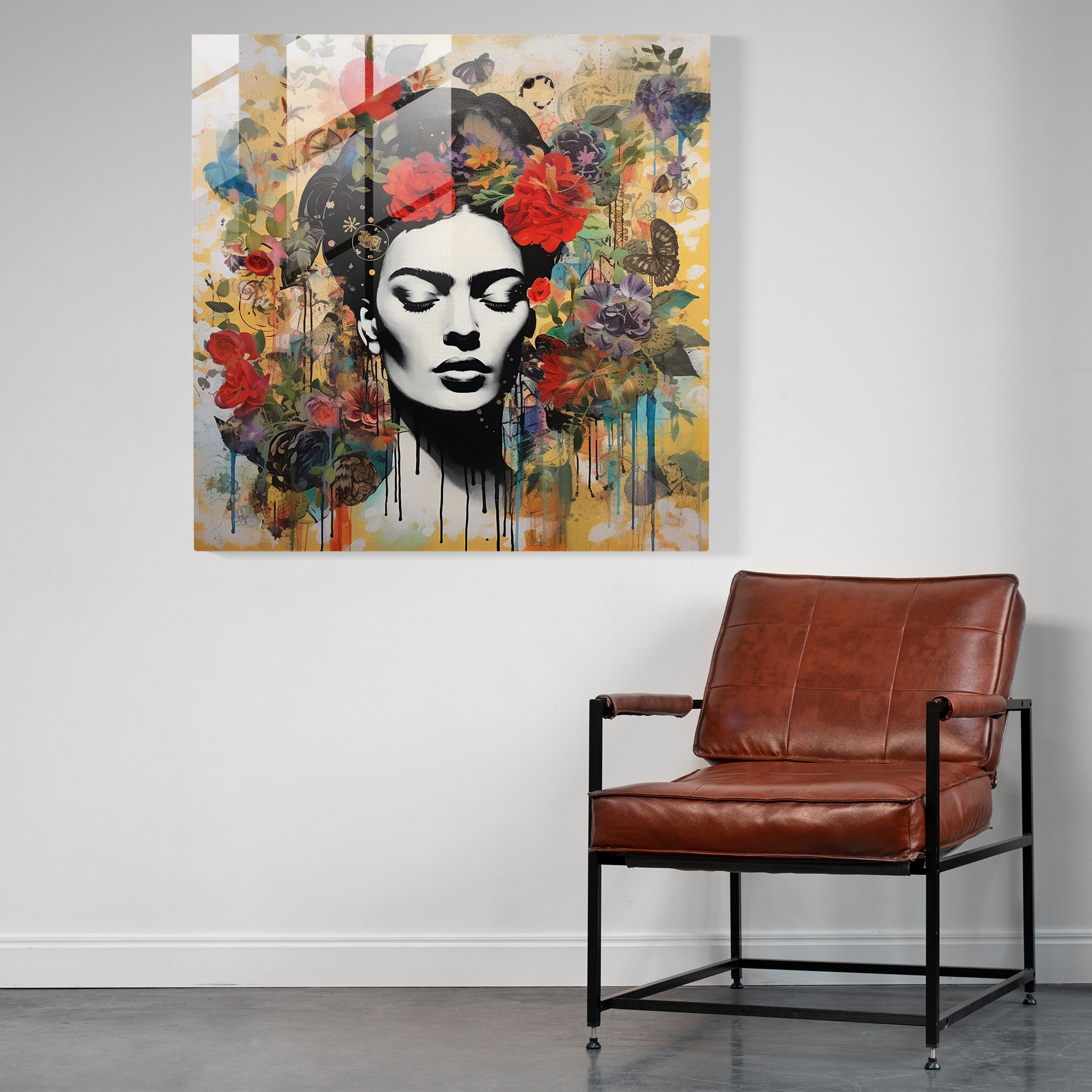 Frida Kahlo Glass Print - Frida Kahlo, Glass Art, Home Decoration, Glass Print