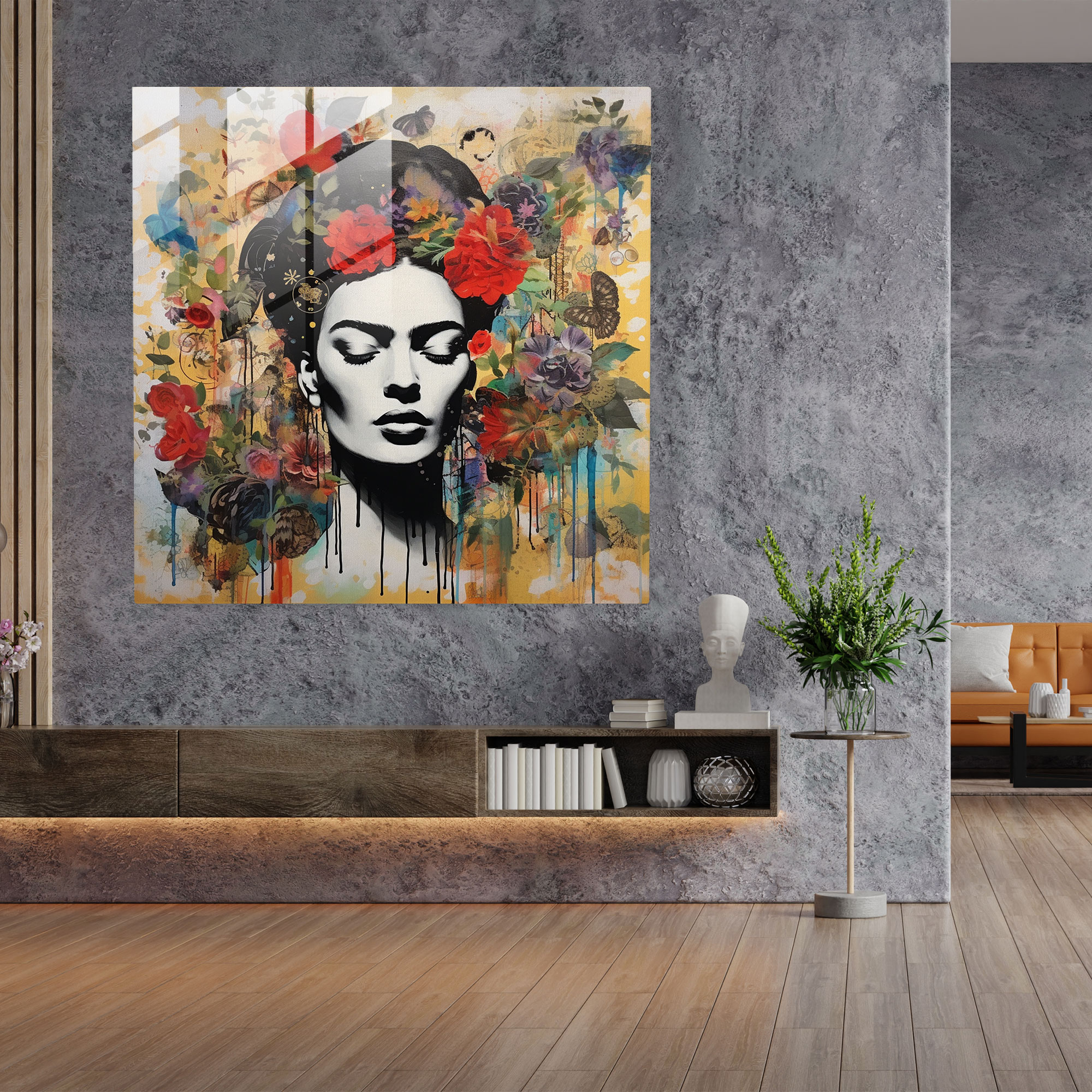 Frida Kahlo Glass Print - Frida Kahlo, Glass Art, Home Decoration, Glass Print