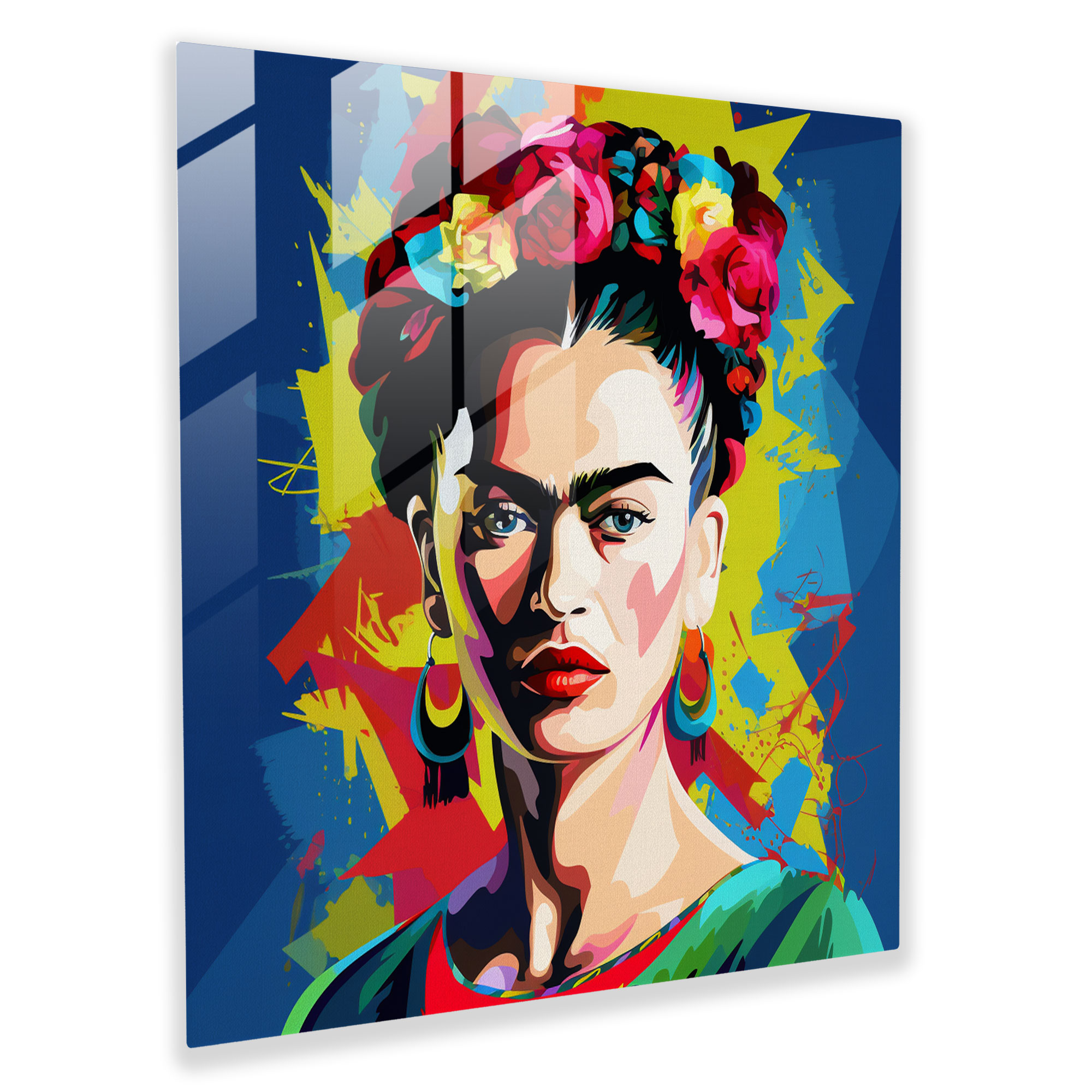 Frida Kahlo Glass Print - Frida Kahlo, Home Decoration, Glass Wall Art, Frida Kahlo