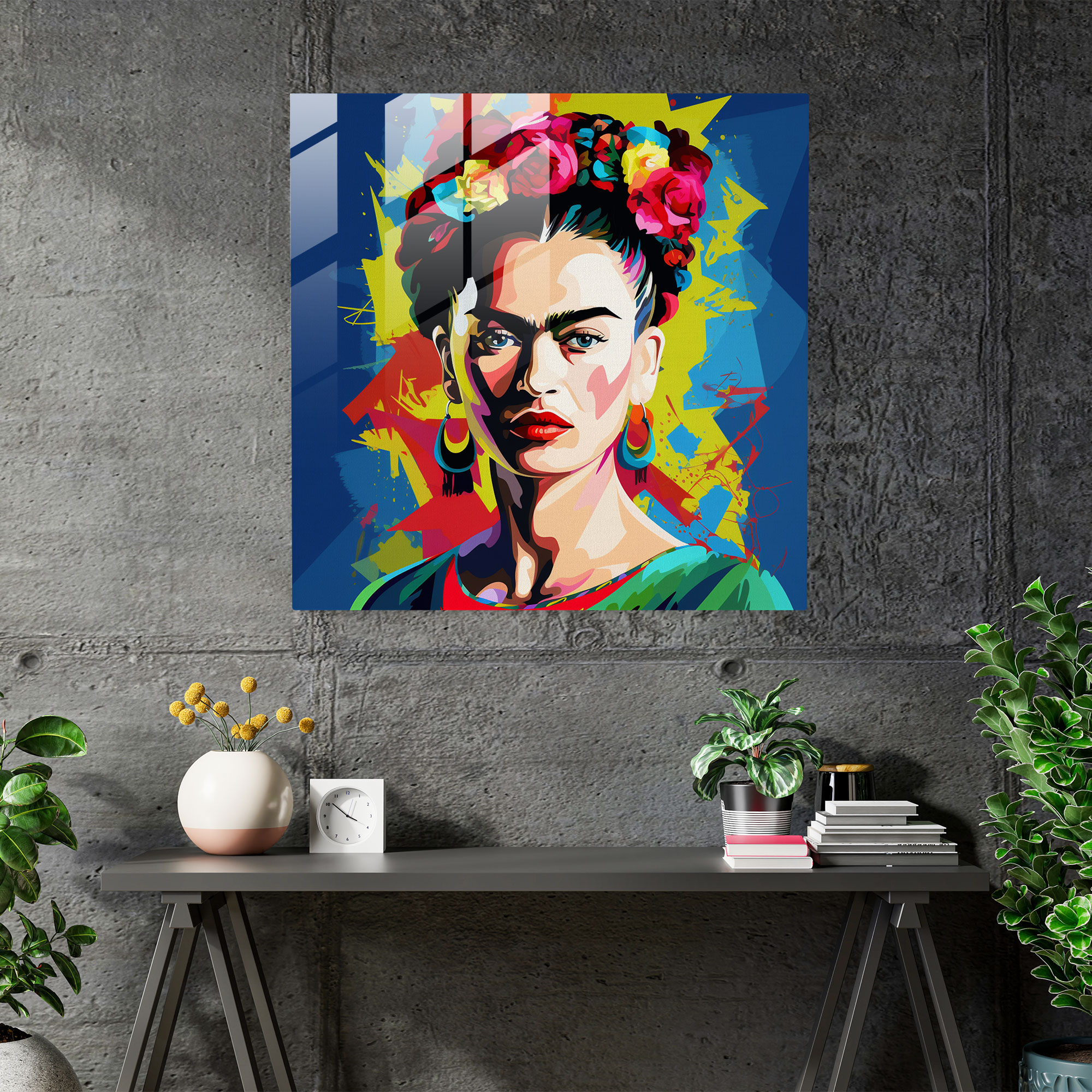 Frida Kahlo Glass Print - Frida Kahlo, Home Decoration, Glass Wall Art, Frida Kahlo