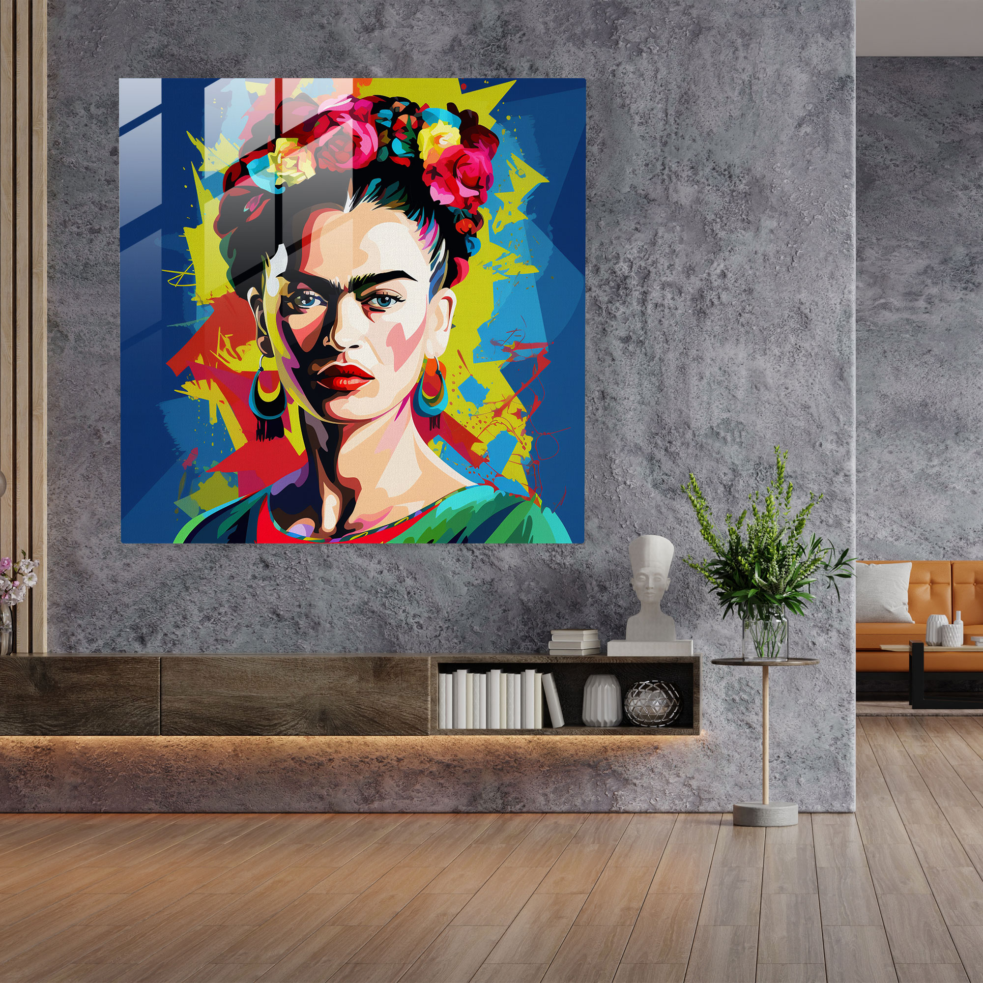 Frida Kahlo Glass Print - Frida Kahlo, Home Decoration, Glass Wall Art, Frida Kahlo