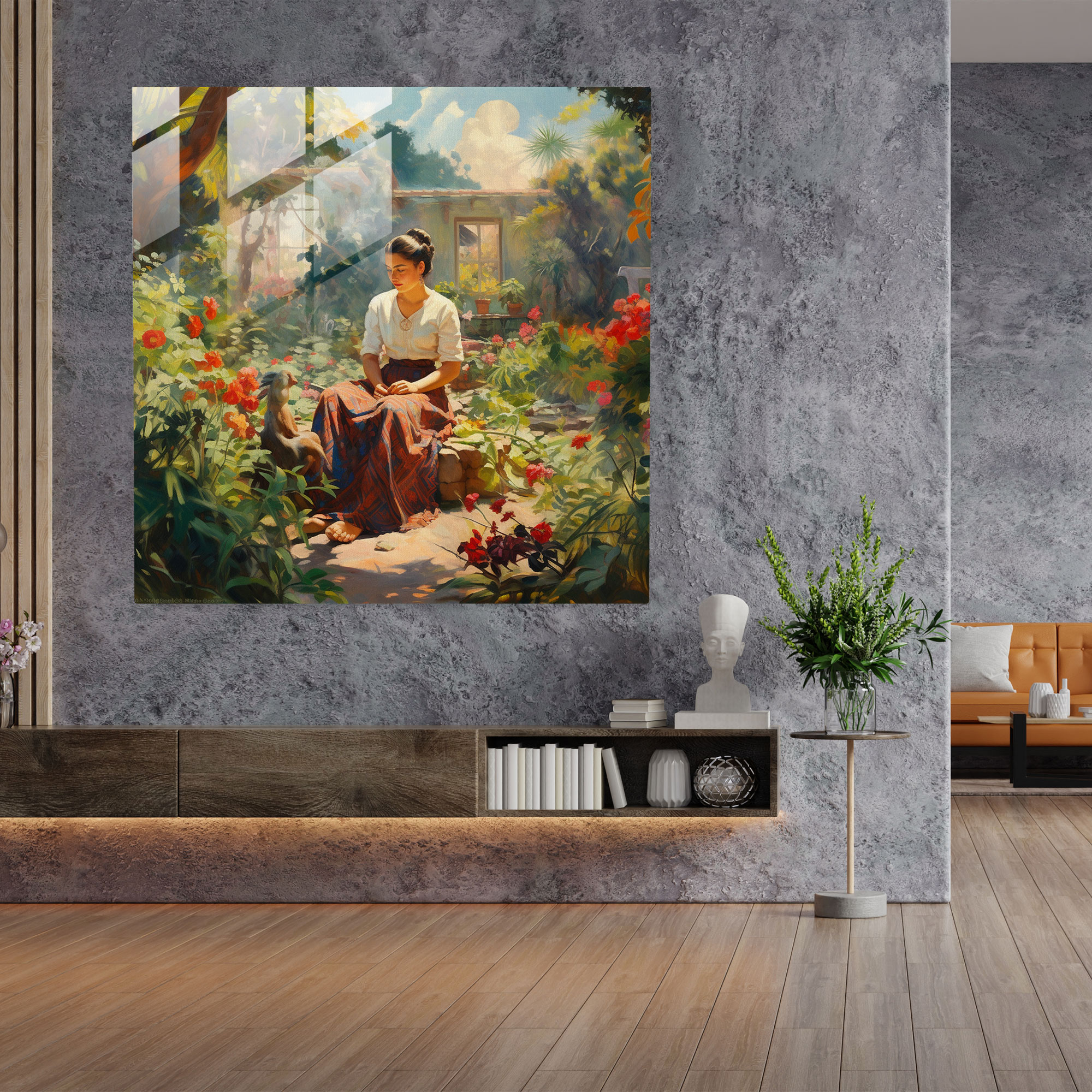 Frida Kahlo Glass Print - Frida Kahlo, Modern Art, Frida Kahlo, Picturesque Garden