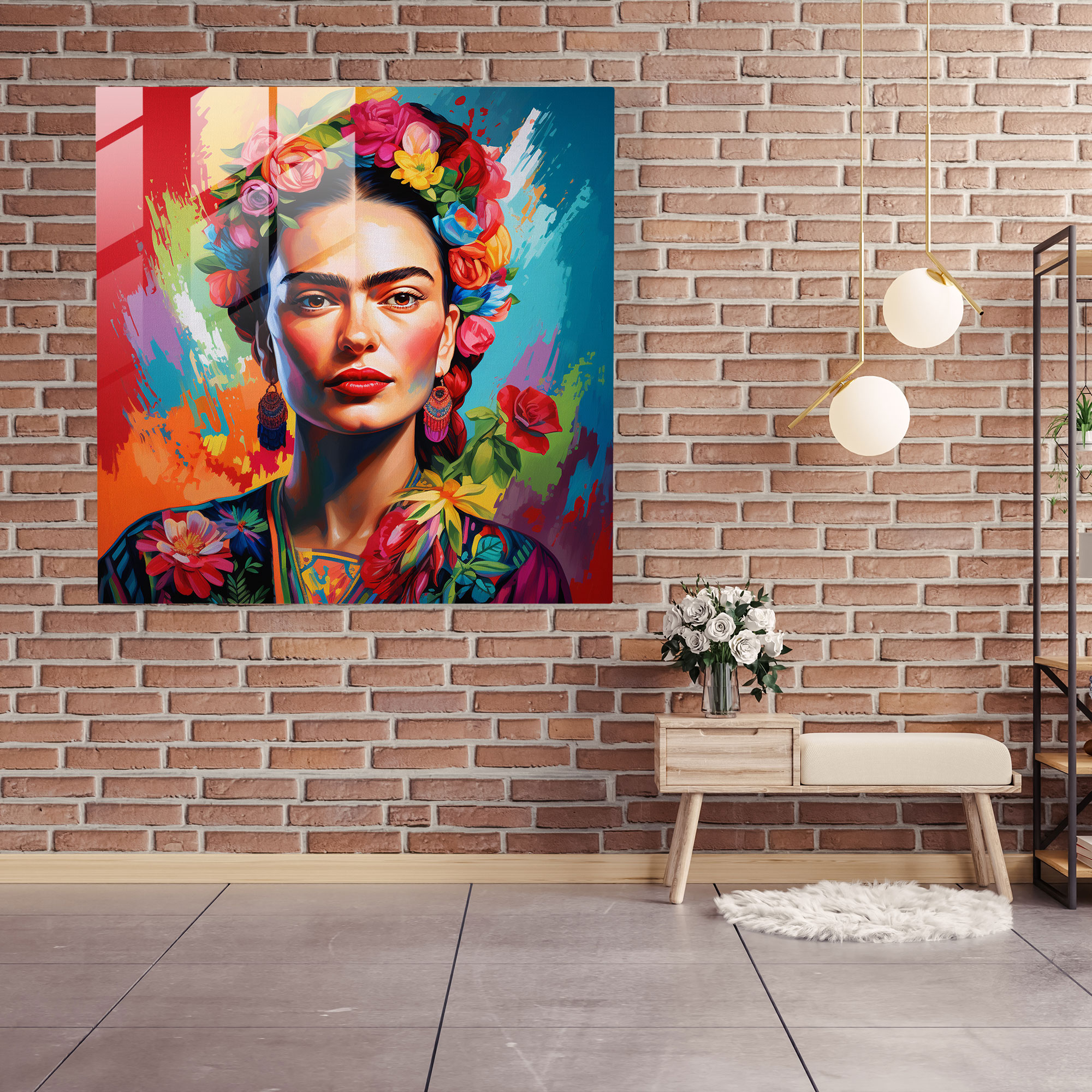 Frida Kahlo Glass Print - Frida Kahlo, Glass Art, Home Decoration, Frida Kahlo