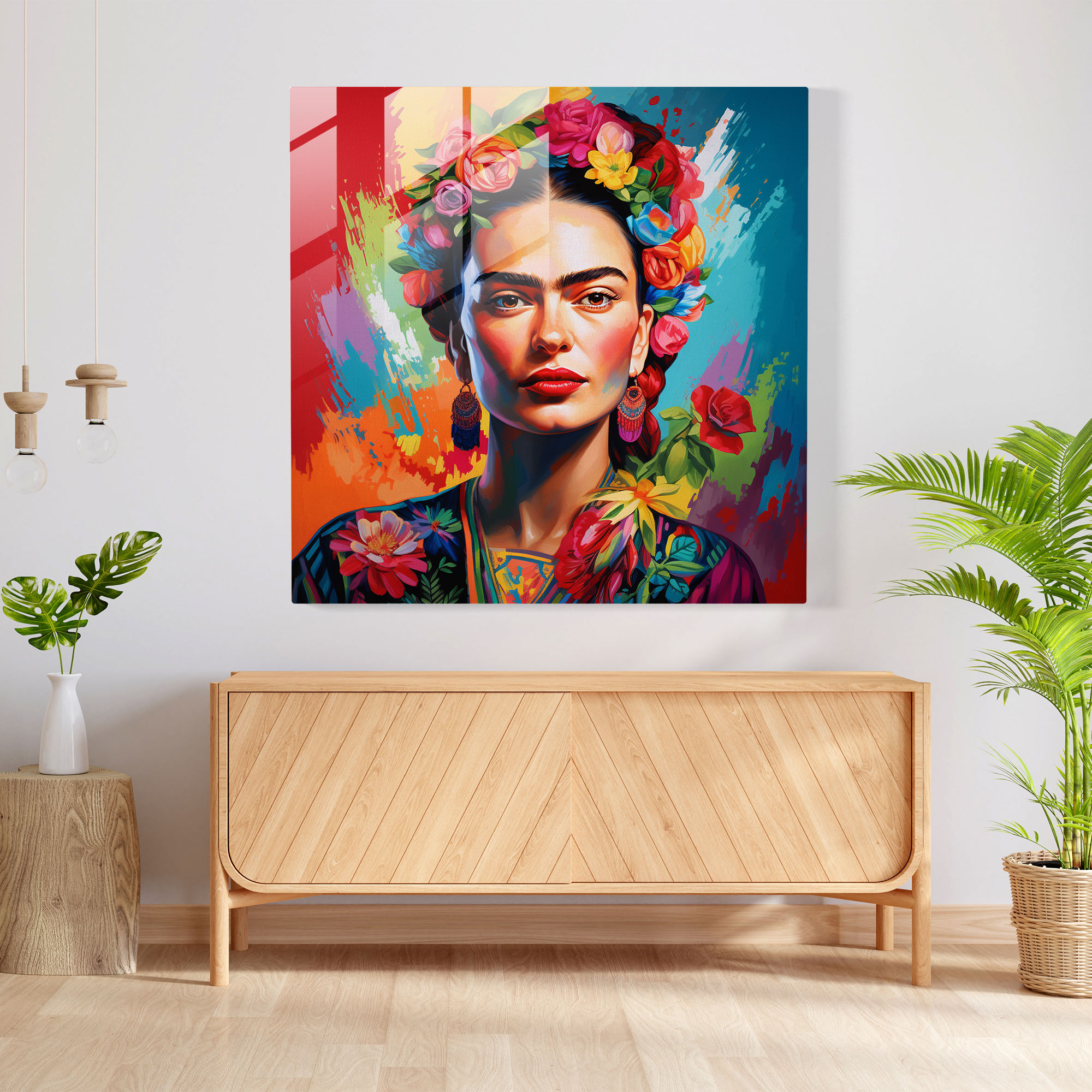 Frida Kahlo Glass Print - Frida Kahlo, Glass Art, Home Decoration, Frida Kahlo