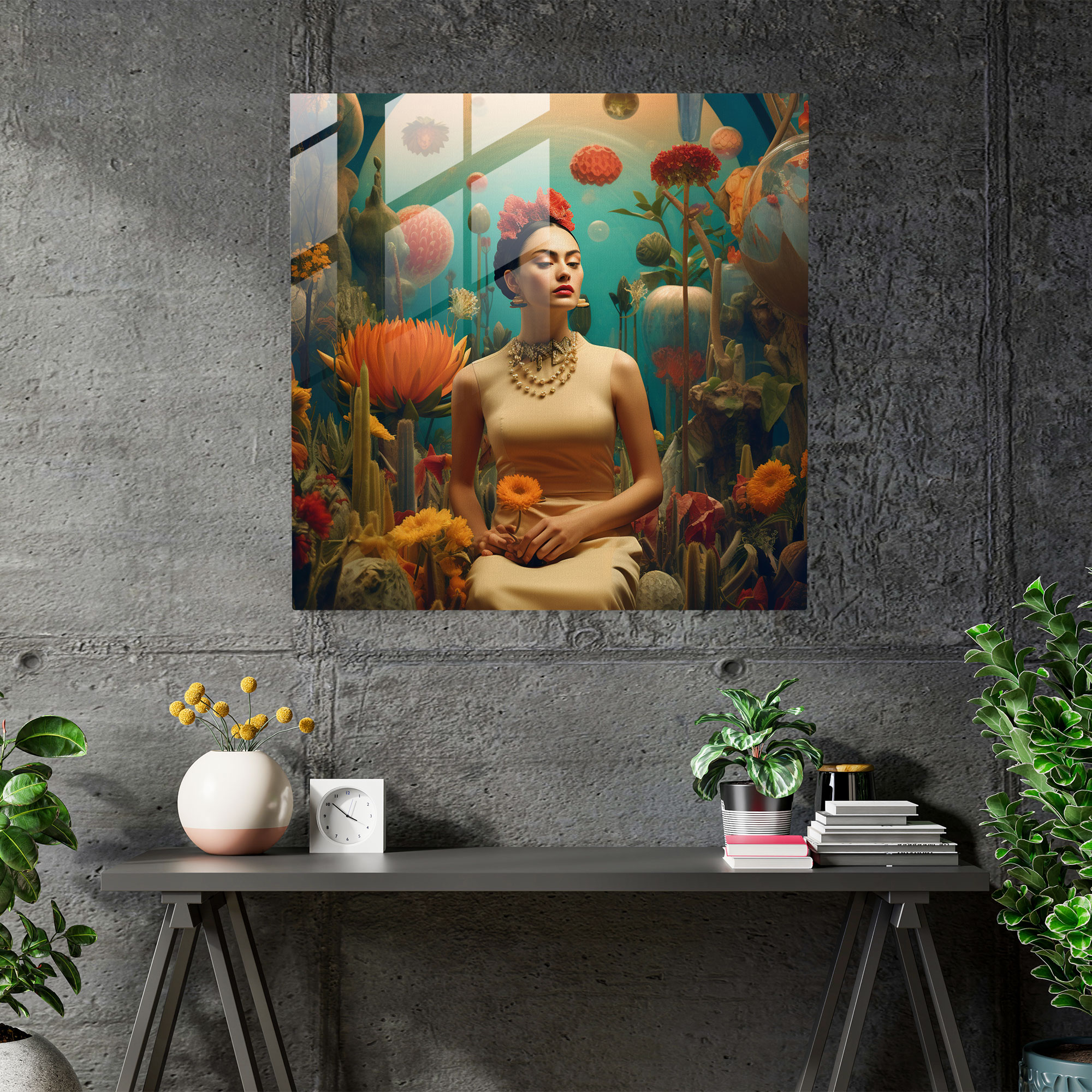 Magical Garden Glass Print - Frida Kahlo Theme - Frida Kahlo, Modern Art, Glass Print, Surreal