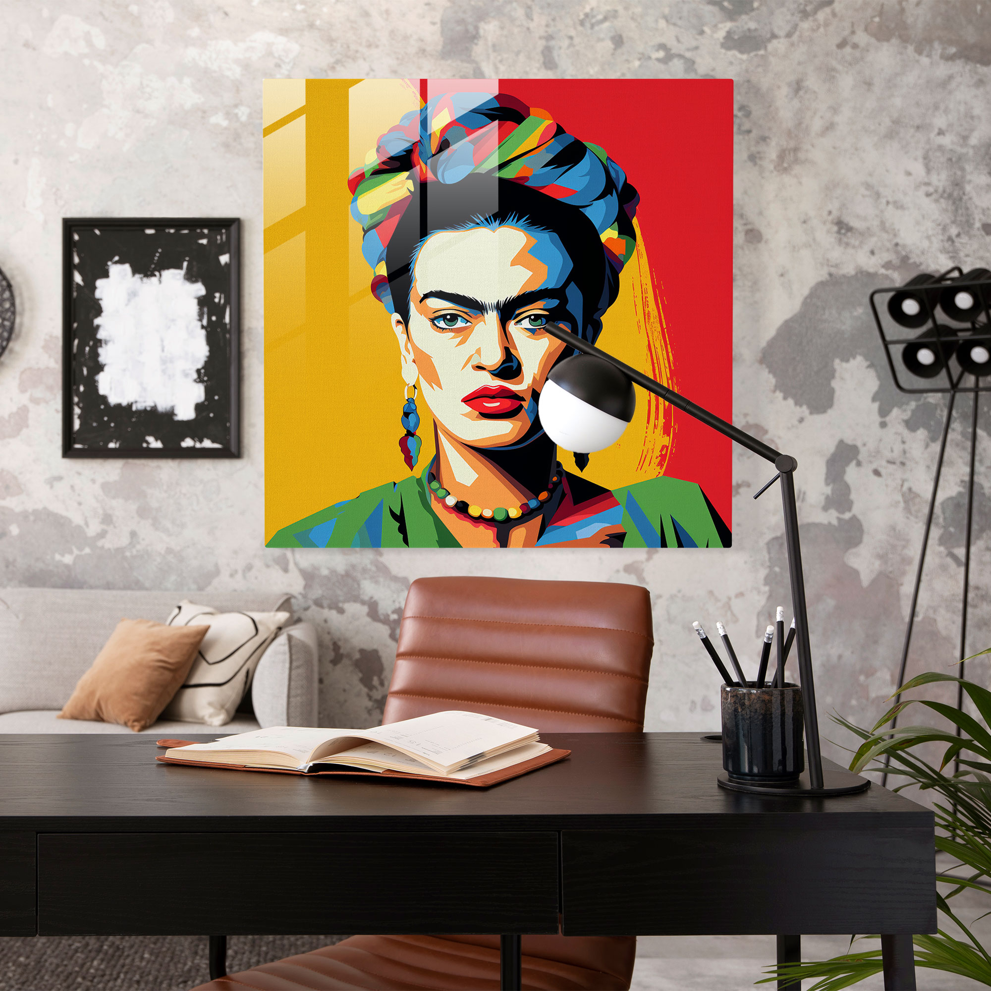 Güç ve Dayanıklılık Cam Tablo - Frida Kahlo Anması - Frida Kahlo Duvar Dekorasyonu Güç Frida Kahlo