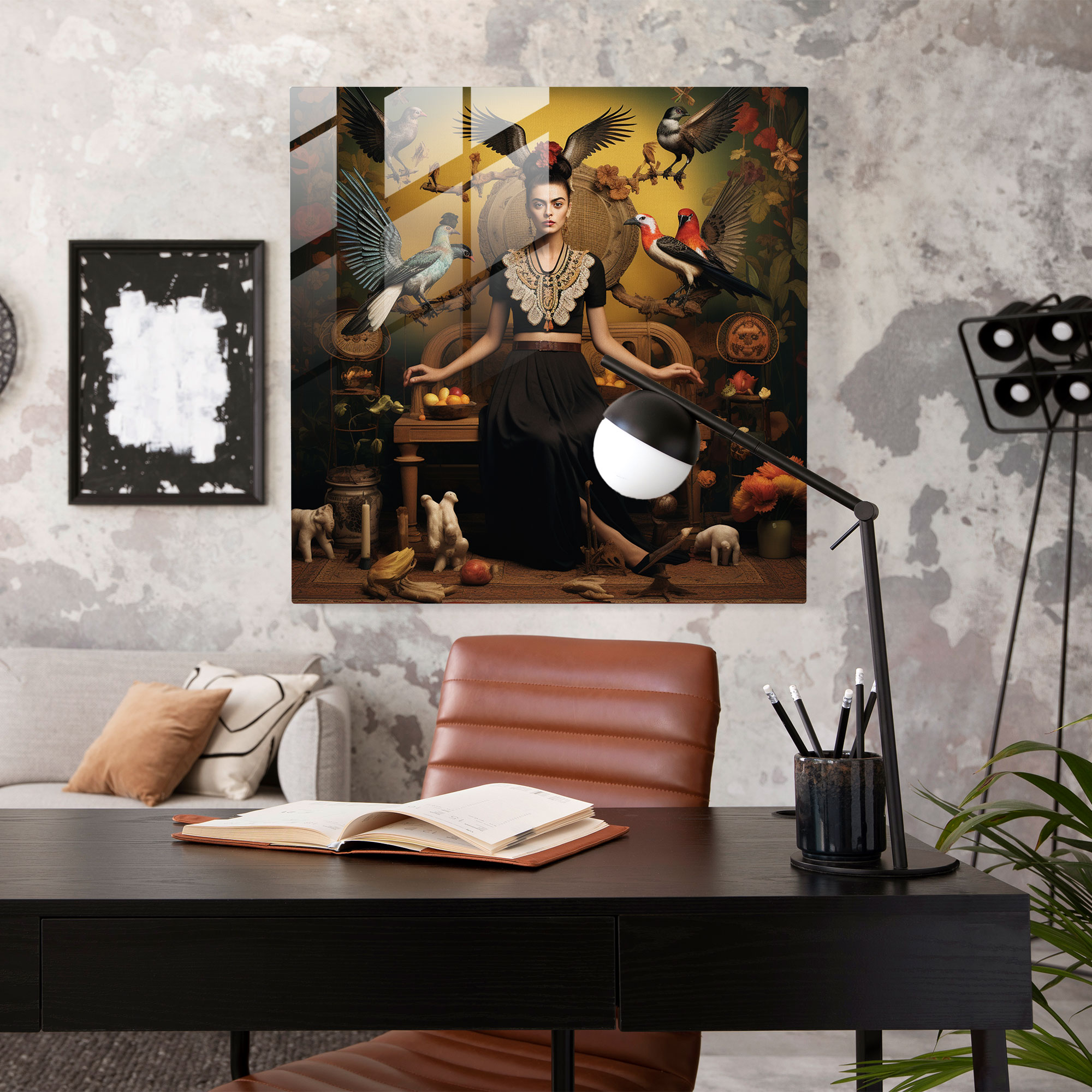 Journey Of Transformation Glass Print - Frida Kahlo Inspired - Frida Kahlo, Symbolic, Evocative, Journey