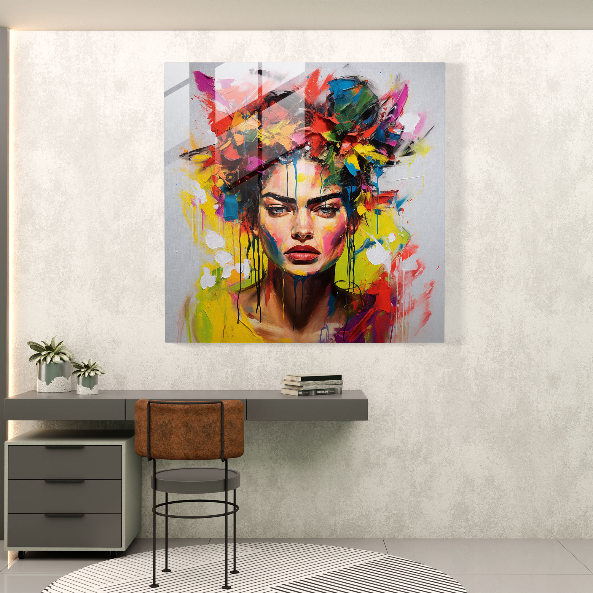 Frida Kahlo Glass Print - Frida Kahlo, Home Decoration, Glass Art, Wall Decoration