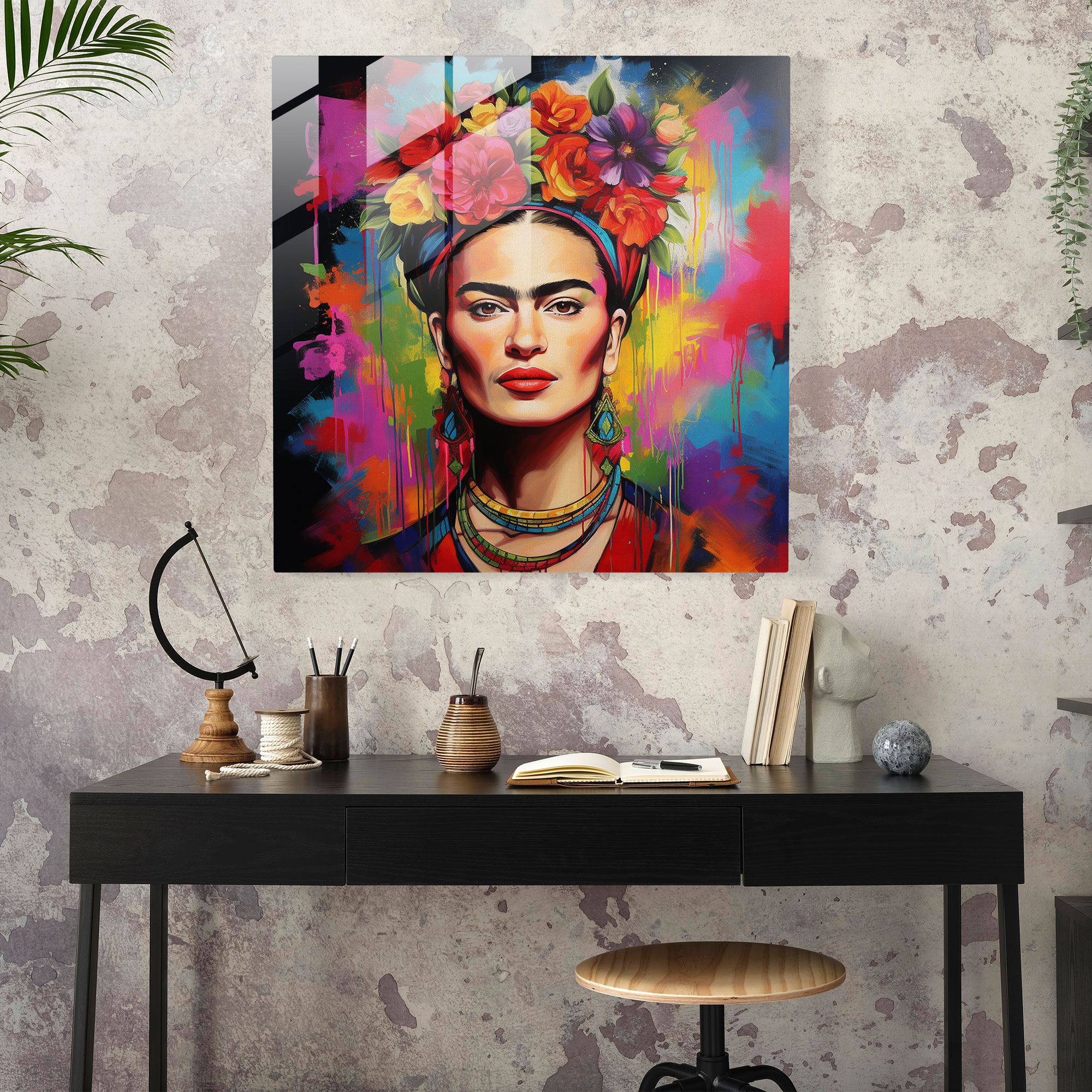 Enchanting Frida Kahlo Glass Print - Frida Kahlo, Frida Kahlo, Glass Print, Glass Art