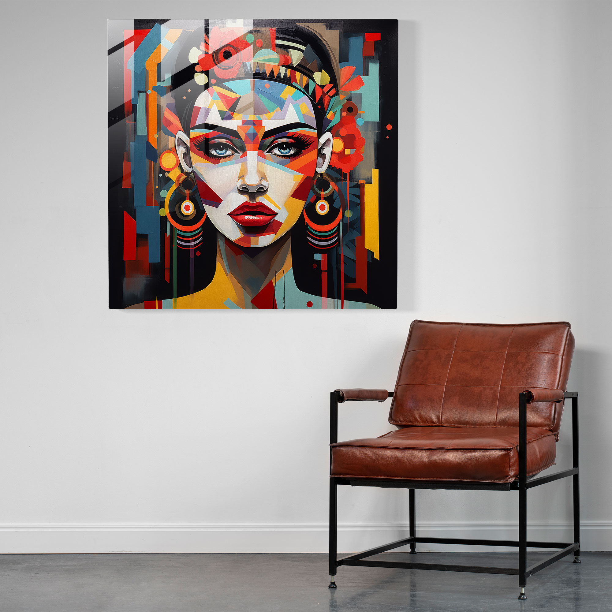 Abstract Frida Kahlo Glass Print - Frida Kahlo, Modern Art, Frida Kahlo, Glass Wall Art