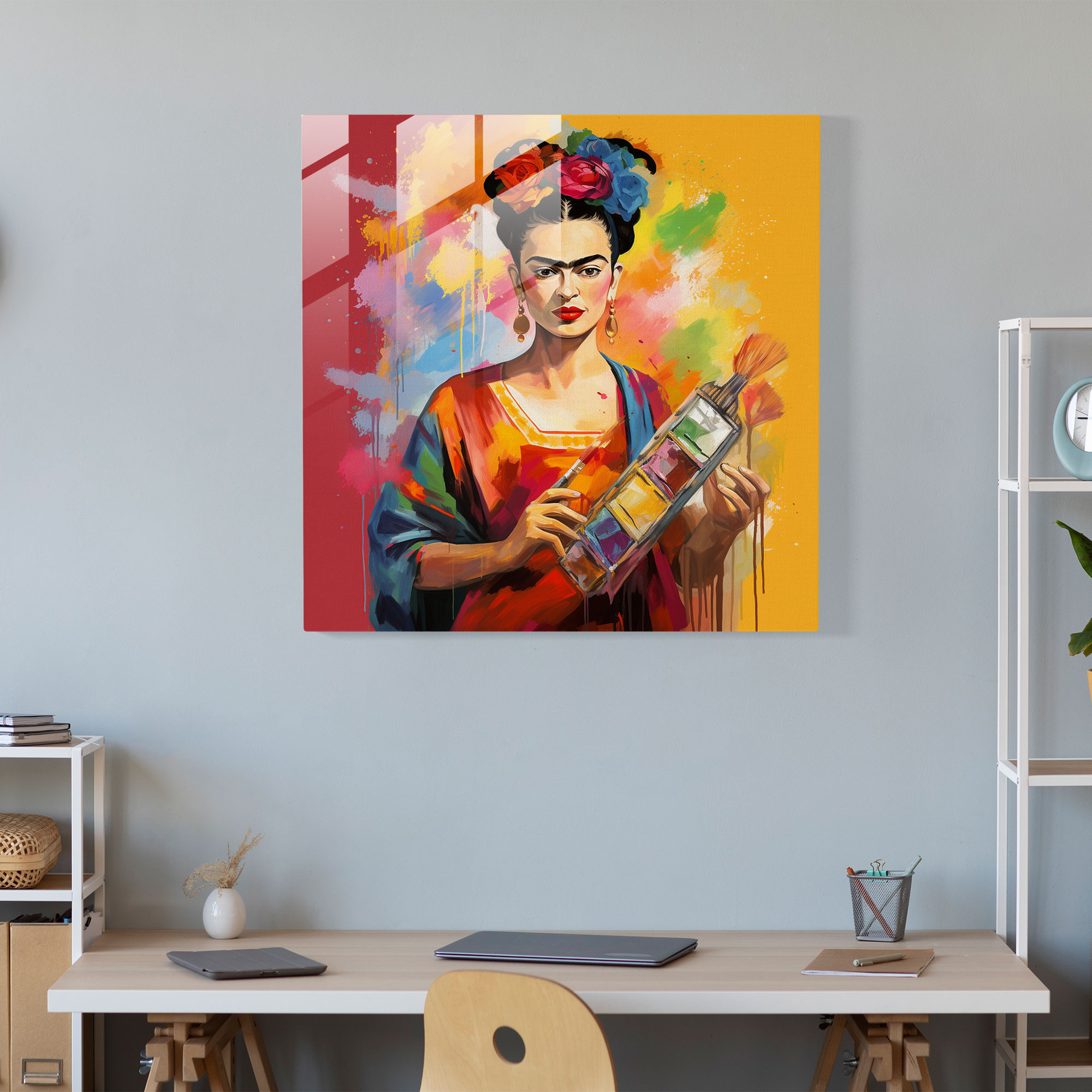 Artistic Spirit Frida Kahlo Glass Print - Frida Kahlo, Frida Kahlo, Glass Wall Art, Wall Decoration