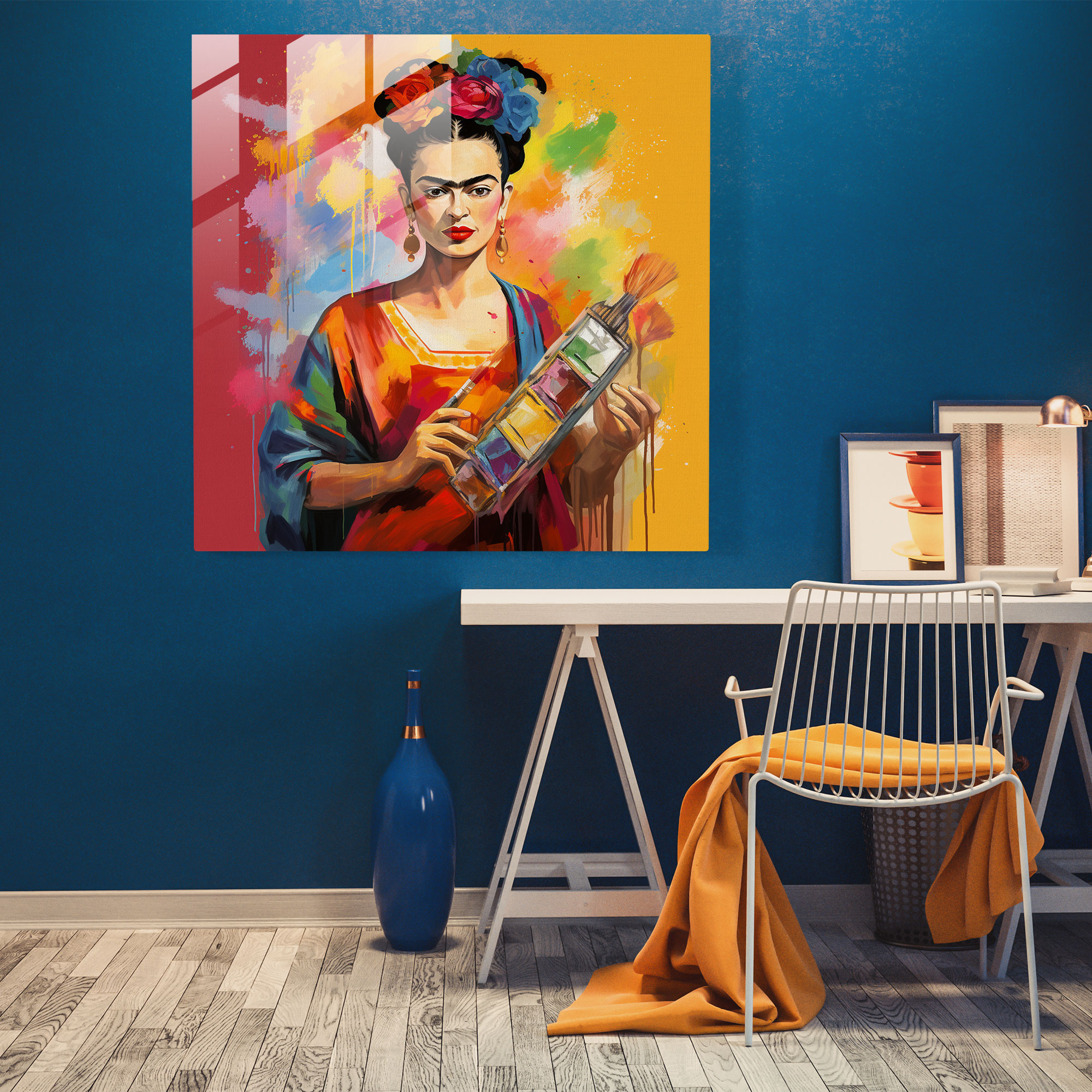 Artistic Spirit Frida Kahlo Glass Print - Frida Kahlo, Frida Kahlo, Glass Wall Art, Wall Decoration