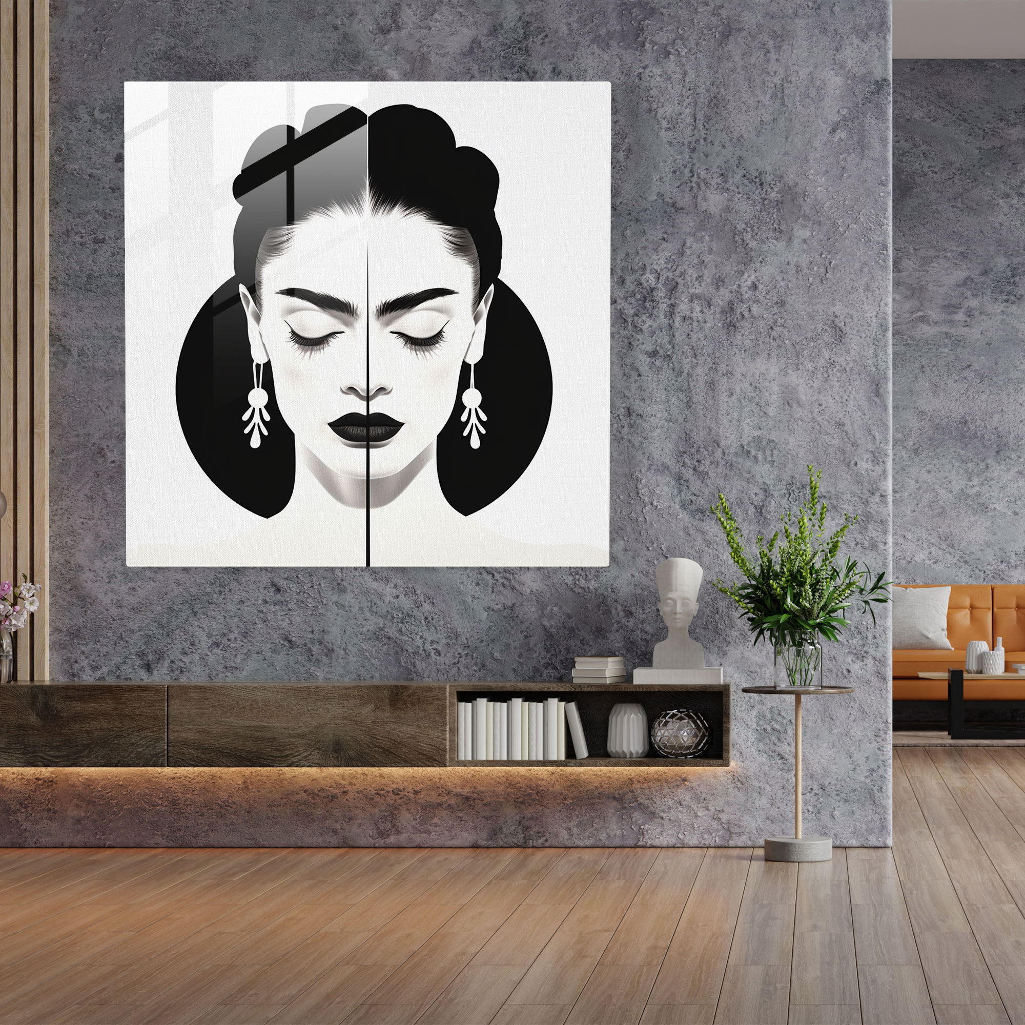 Minimalist Frida Kahlo Glass Print - Frida Kahlo, Iconic, Black And White, Frida Kahlo