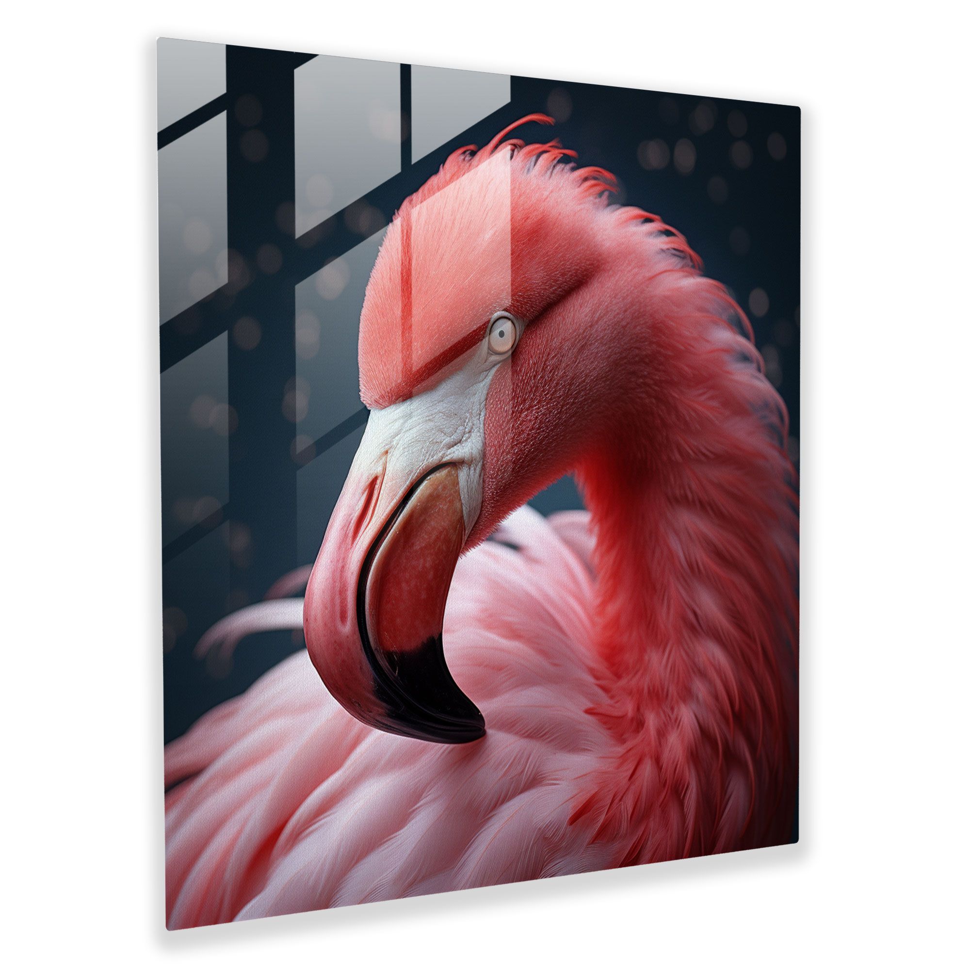 Graceful Plumage Flamingo Glass Print - Flamingo, Wall Decoration, Glass Print, Home Decoration