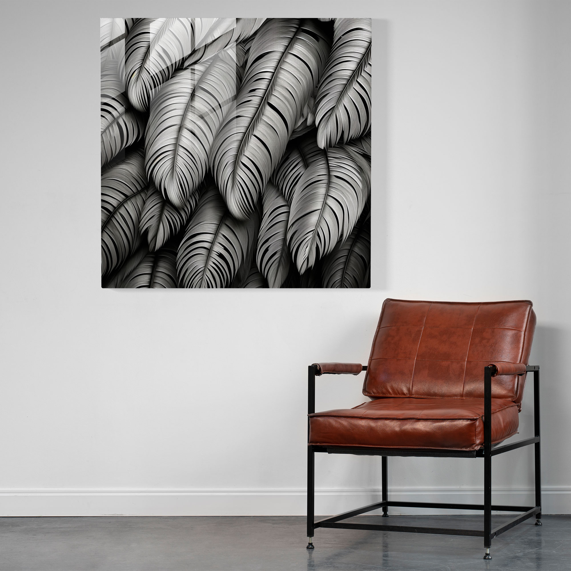 Flamingo Glass Print - Feathers Photo Montage - Flamingo, Glass Wall Art, Flamingo, Photo Montage