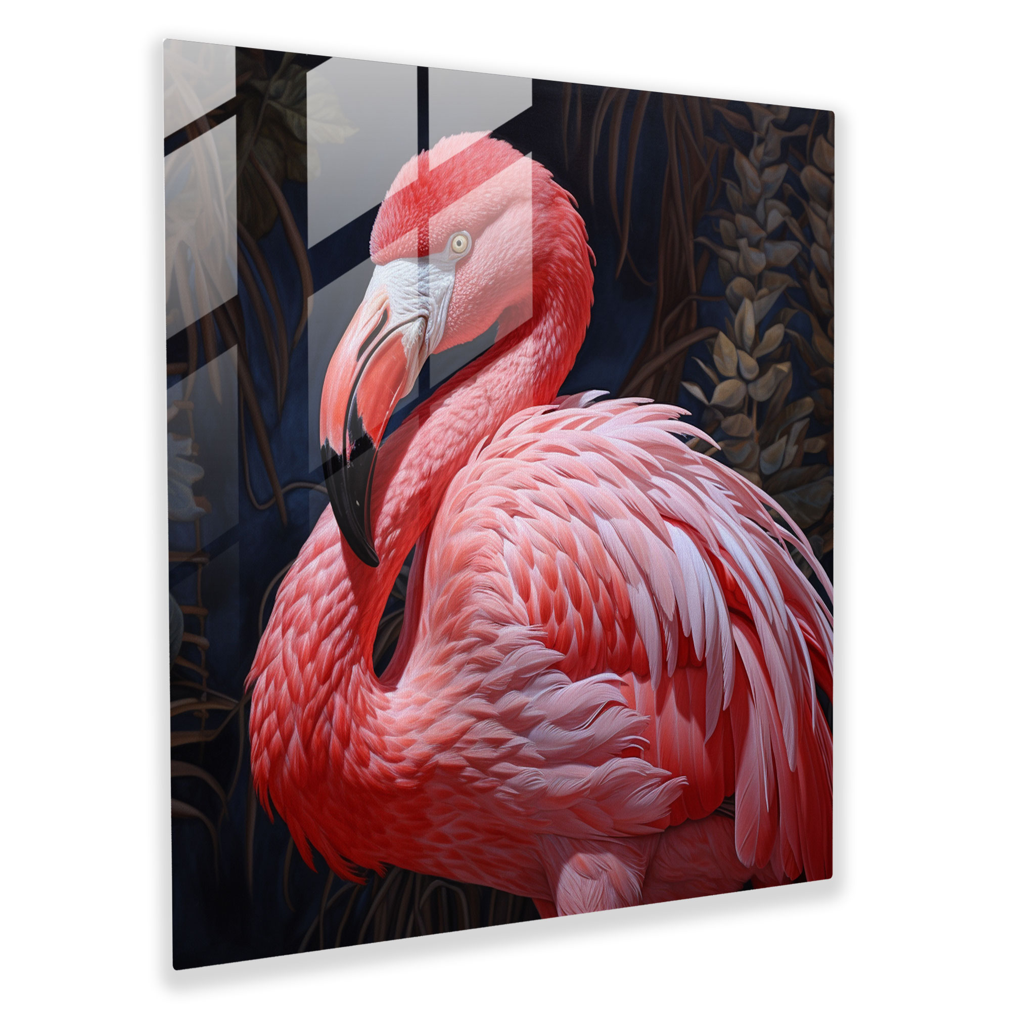 Realistic Flamingo Glass Print - Flamingo, Glass Art, Modern Art, Nature