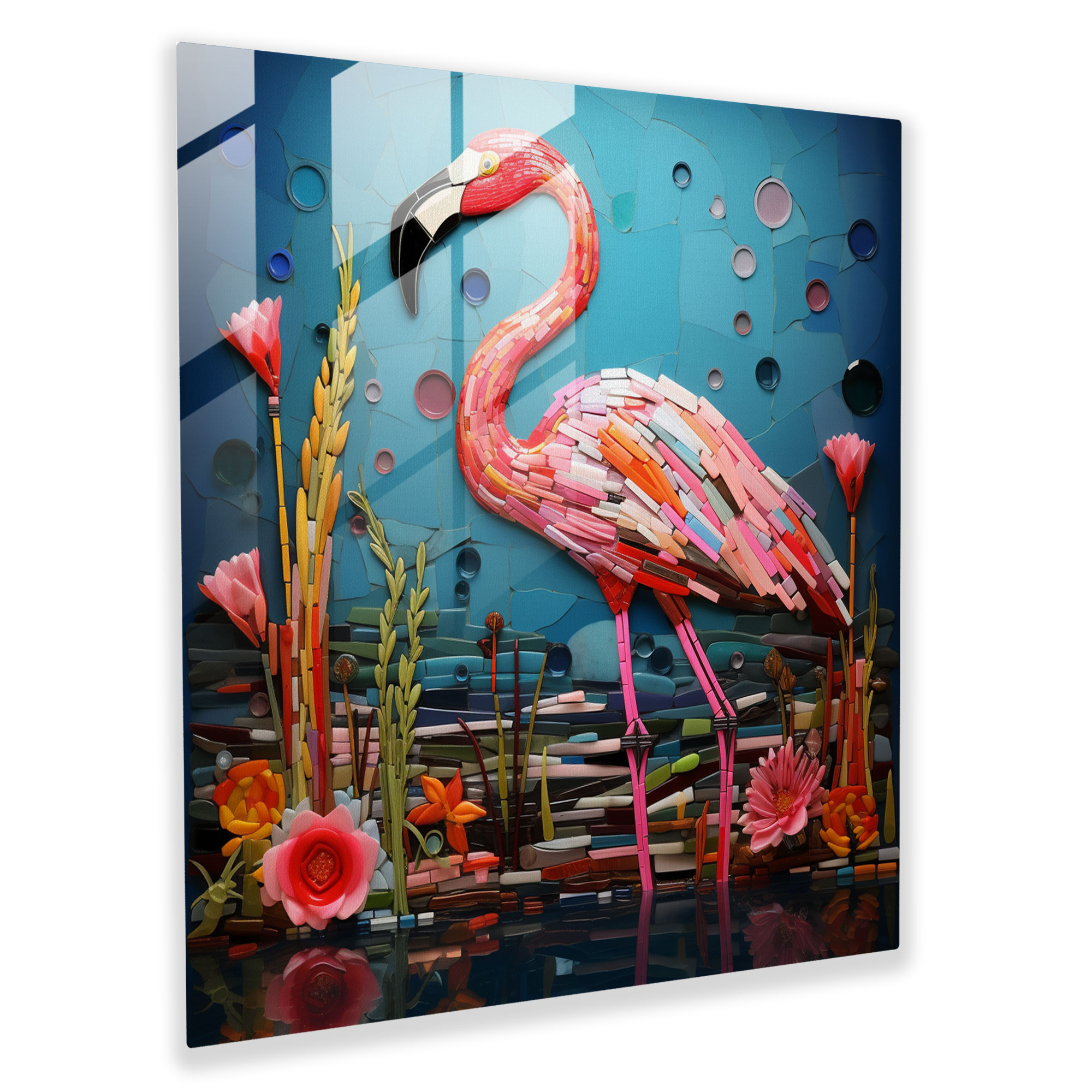 Flamingo Dreams Glass Print - Flamingo, Creativity, Glass Art, Flamingo