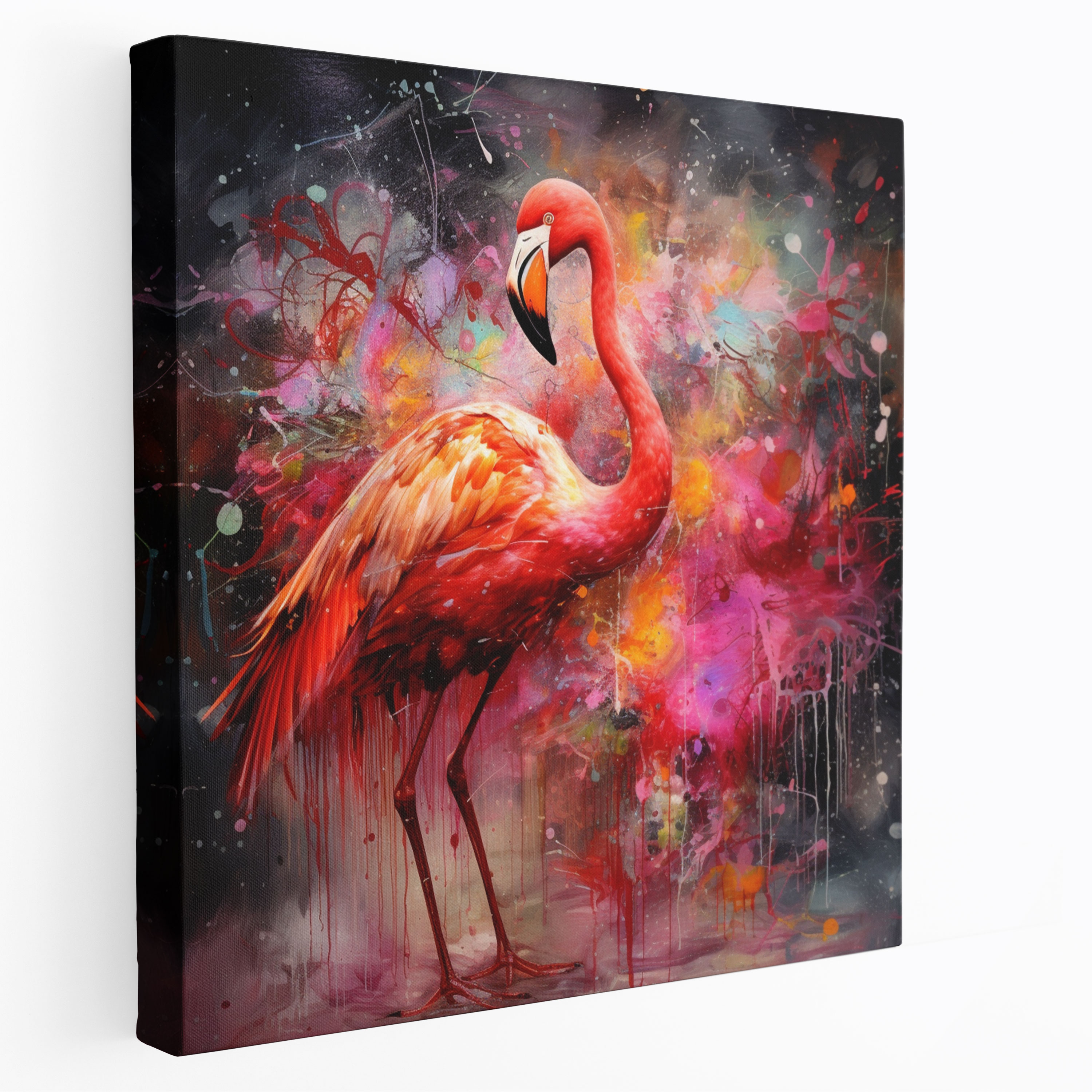 Flamingo Canvas Print - Abstract Mixed Media Wall Art - Flamingo, Flamboyant, Canvas Wall Art, Photography