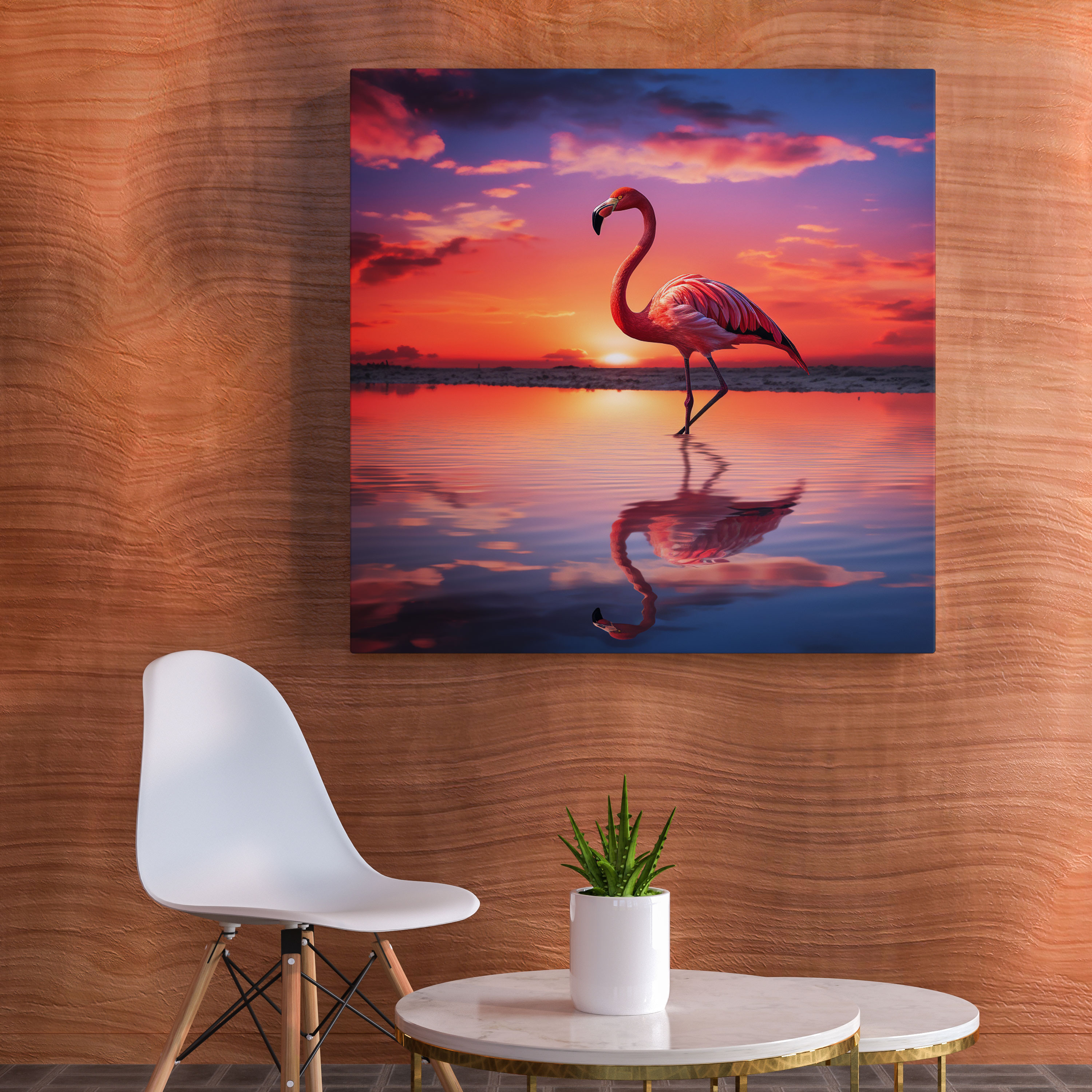 Flamingo Canvas Print - Flamingo, Canvas Print, Wall Art, Canvas Wall Art