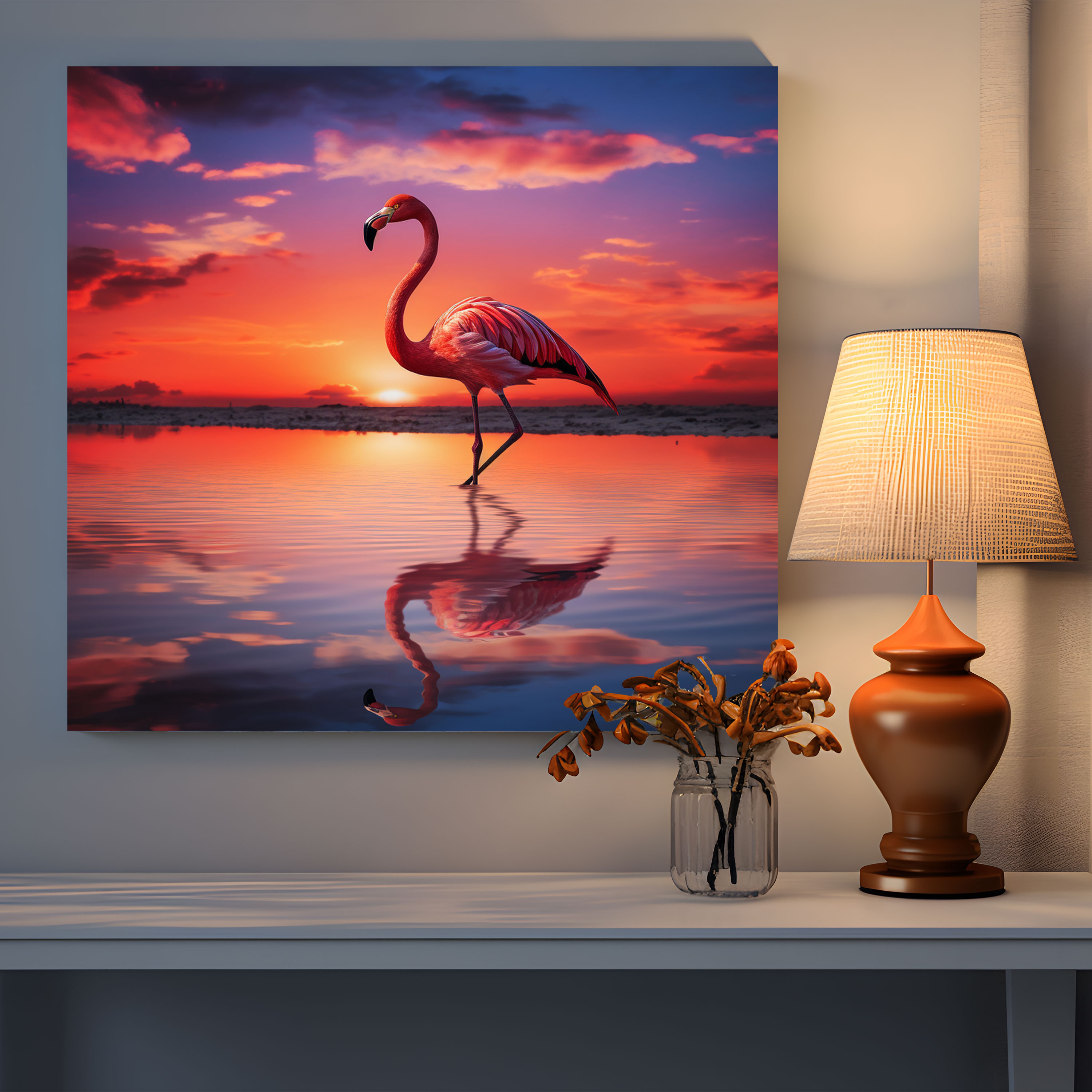 Flamingo Canvas Print - Flamingo, Canvas Print, Wall Art, Canvas Wall Art