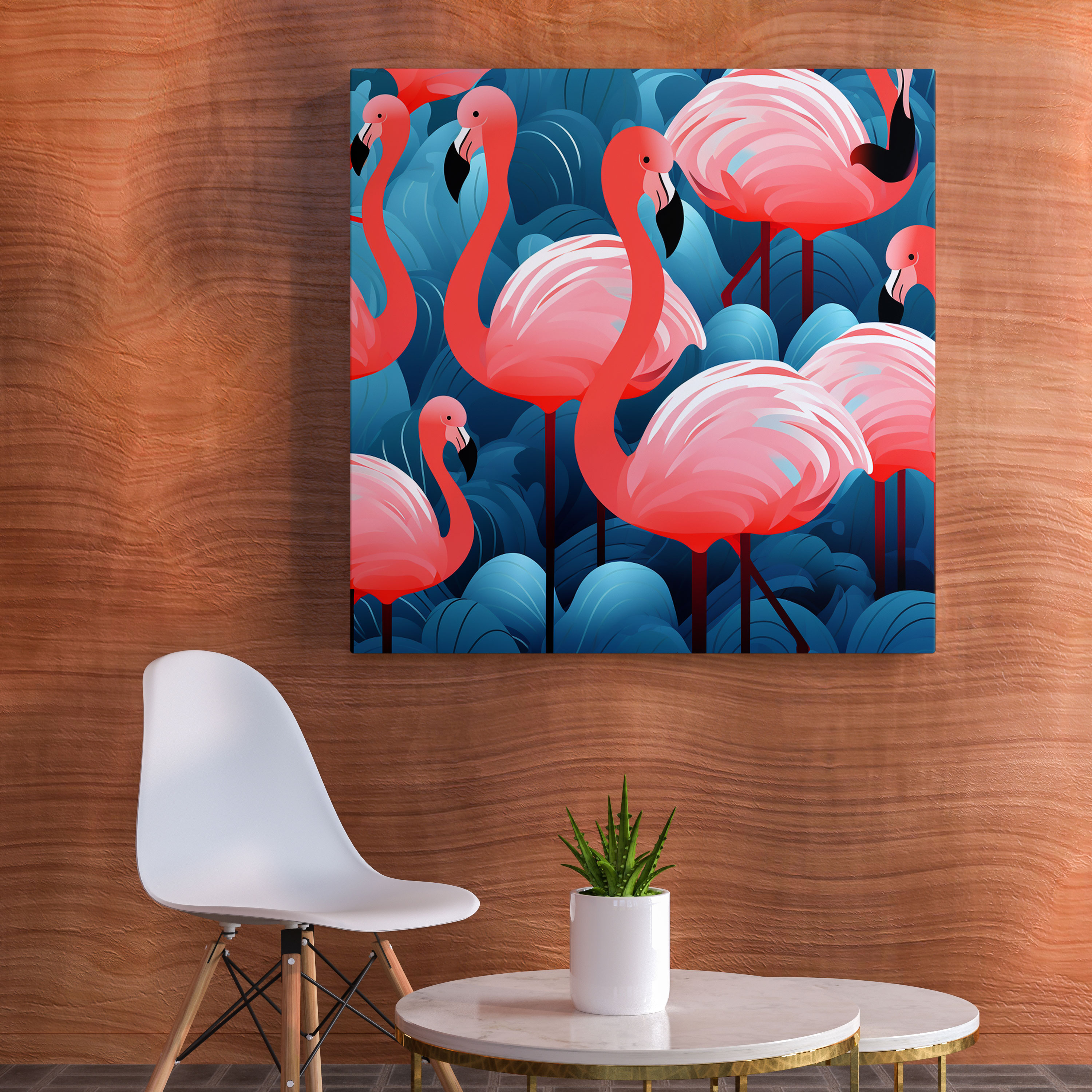 Flamingo Wall Art - Flamingo, Wall Art, Bold Colors, Canvas