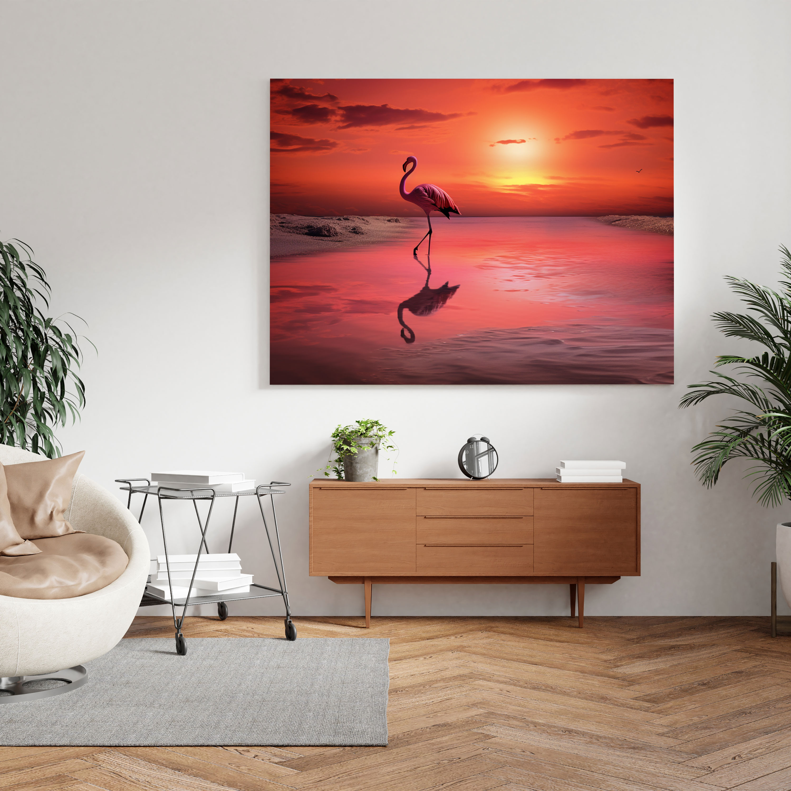 Flamingo Canvas Print - Flamingo, Canvas, Home Decoration, Wall Art
