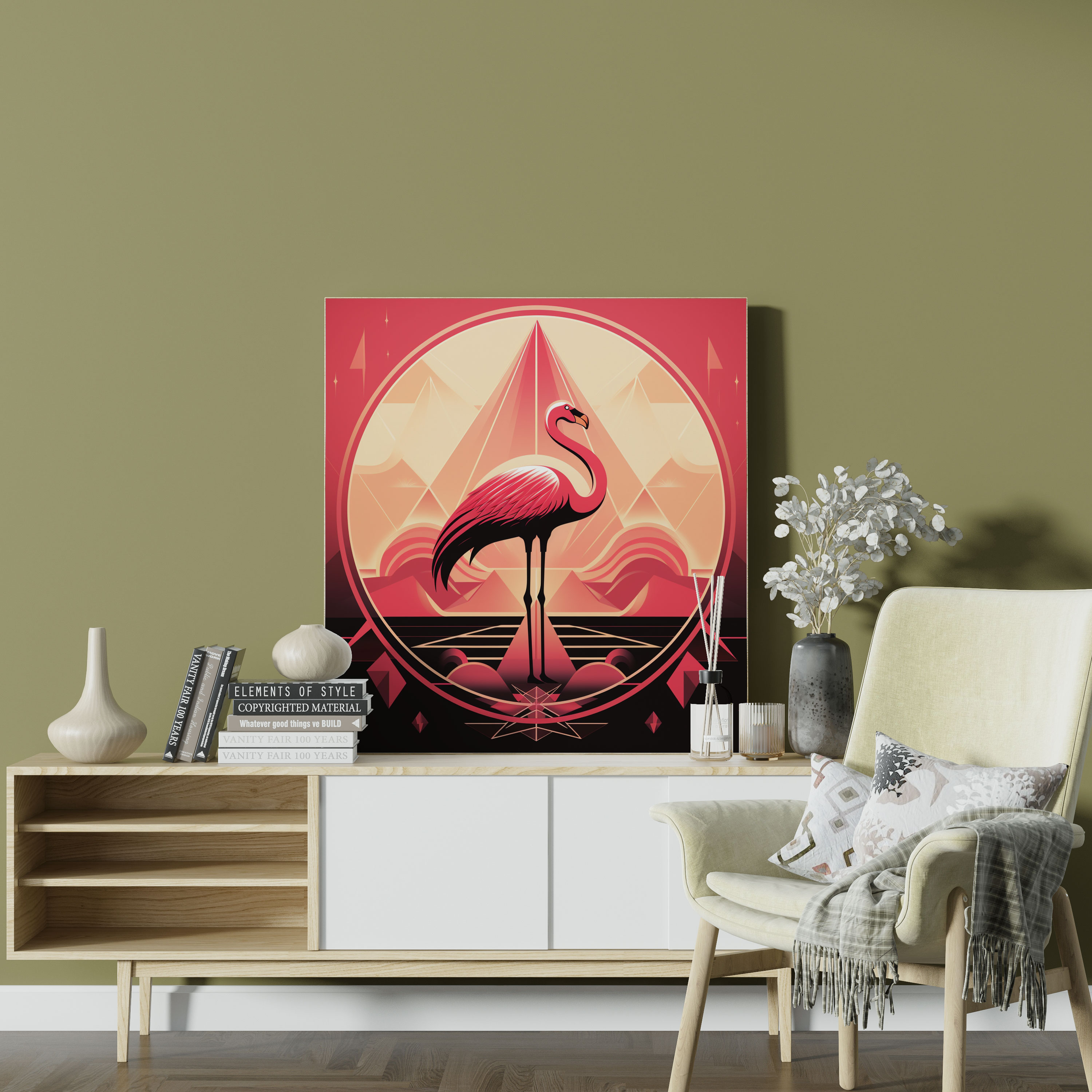 Flamingo Wall Art - Flamingo, Vintage, Elegance, Wall Art