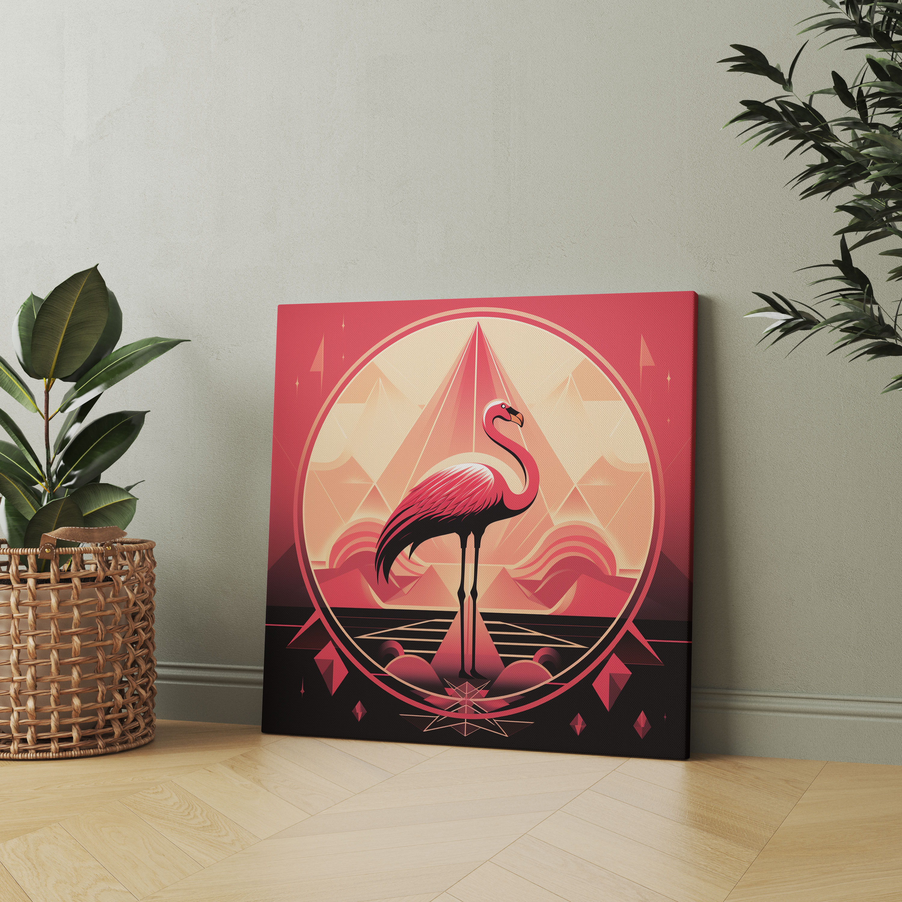 Flamingo Wall Art - Flamingo, Vintage, Elegance, Wall Art