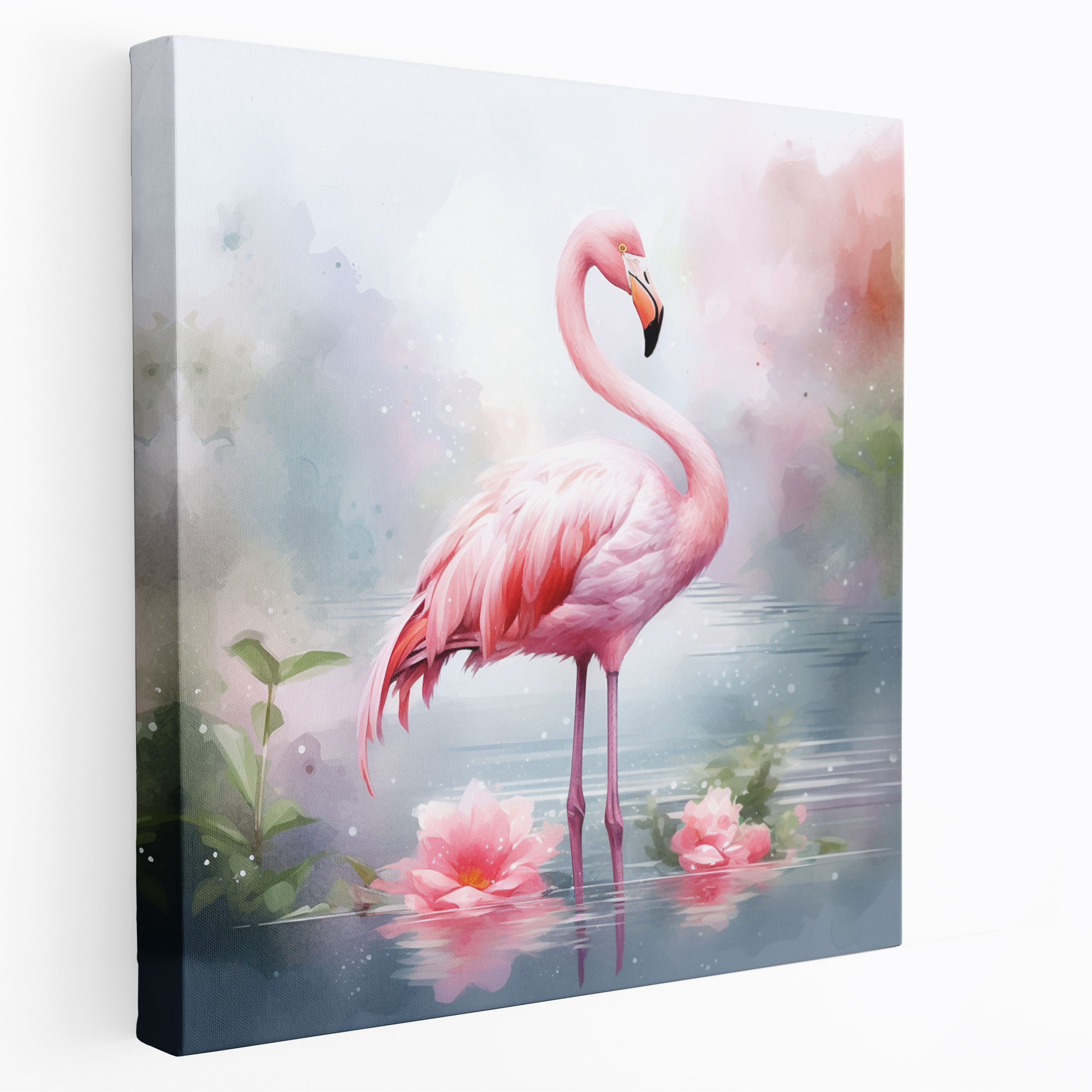 Flamingo Kanvas Tablo - Pastel Renkler Duvar Sanatı