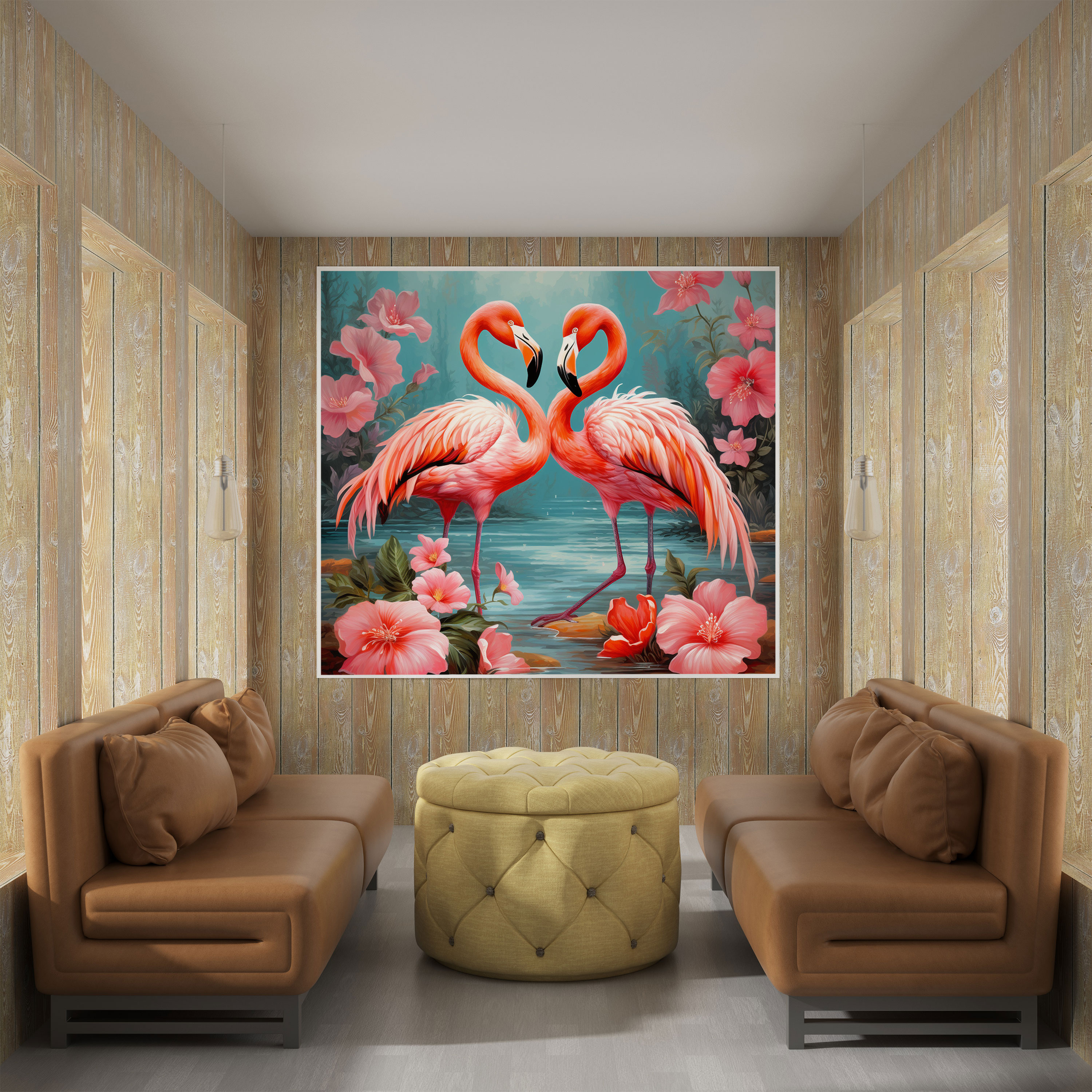 Flamingo Duvar Dekorasyonu - Aşk ve Romantizm ile