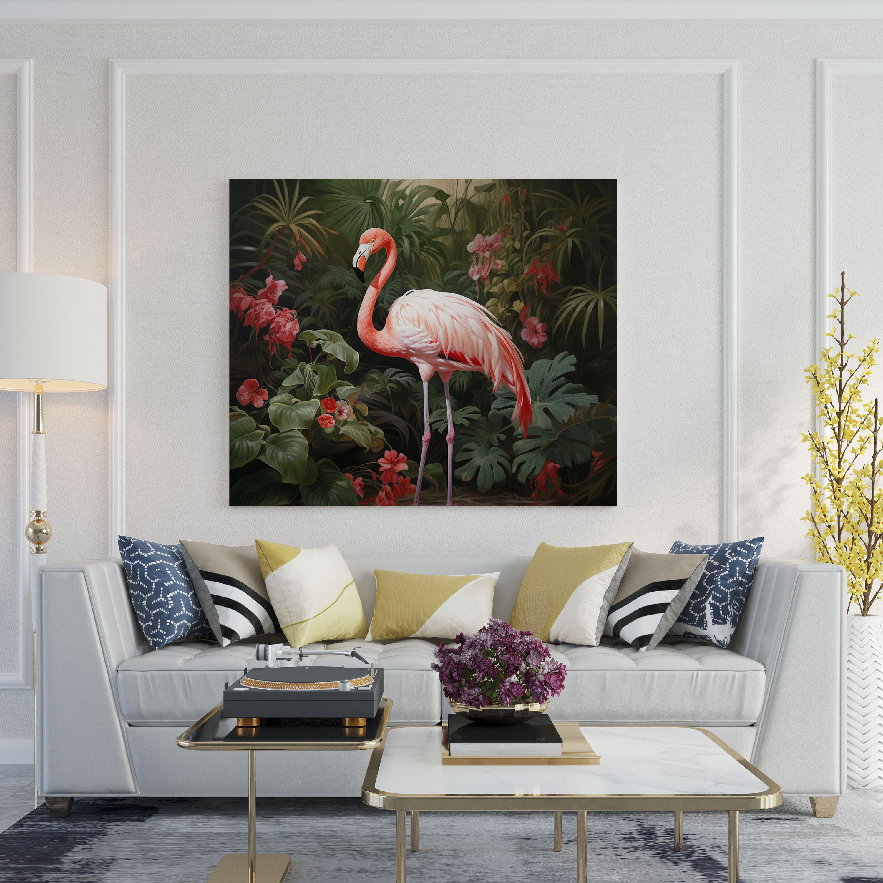 Flamingo Oil Painting Wall Decoration - Flamingo, Tranquility, Serenity, Home Decoration