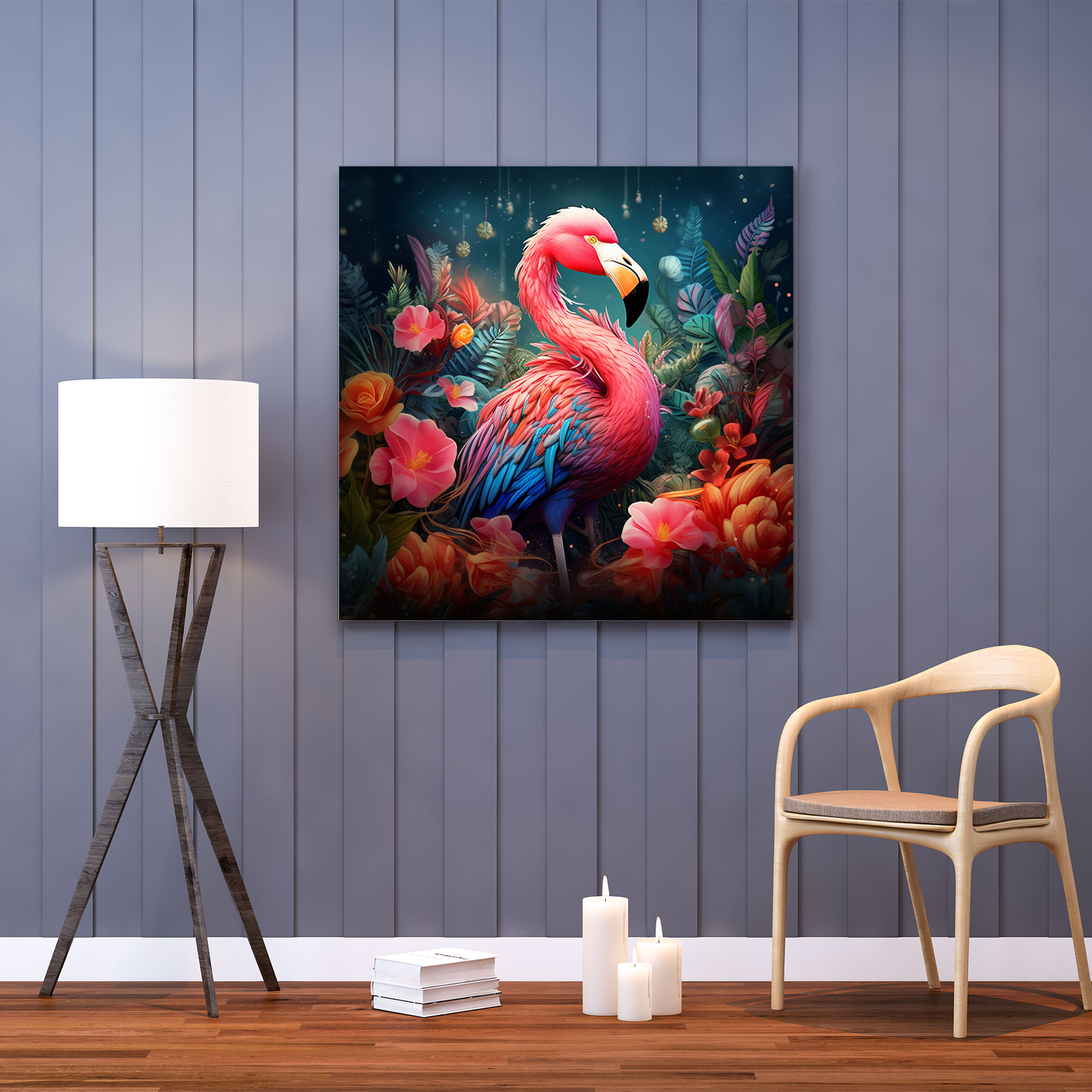 Flamingo Tropical Canvas Print - Flamingo, Flamingo, Digital Illustration, Tropical