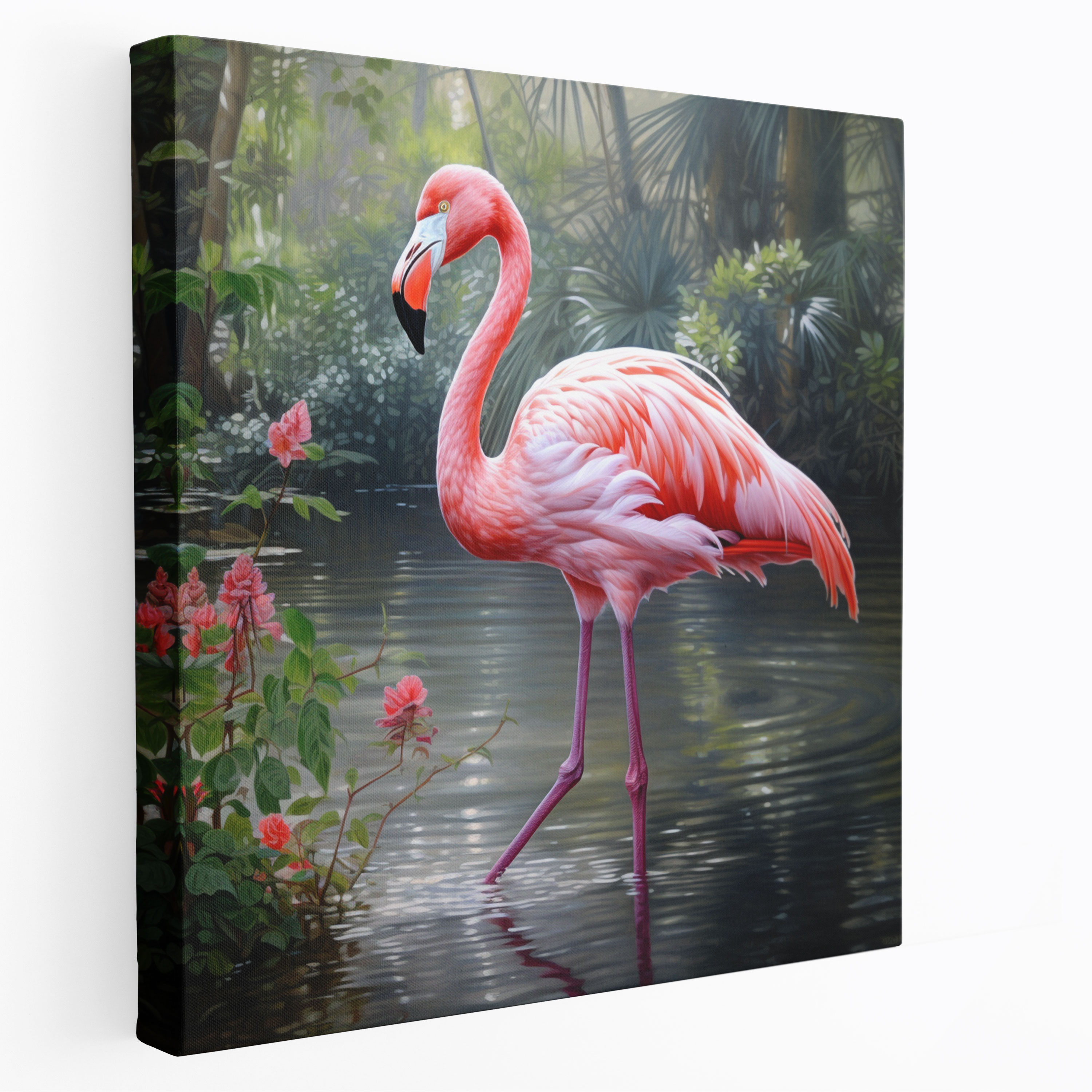 Realistic Flamingo Canvas Print - Flamingo, Flamingo, Canvas Print, Canvas Wall Art