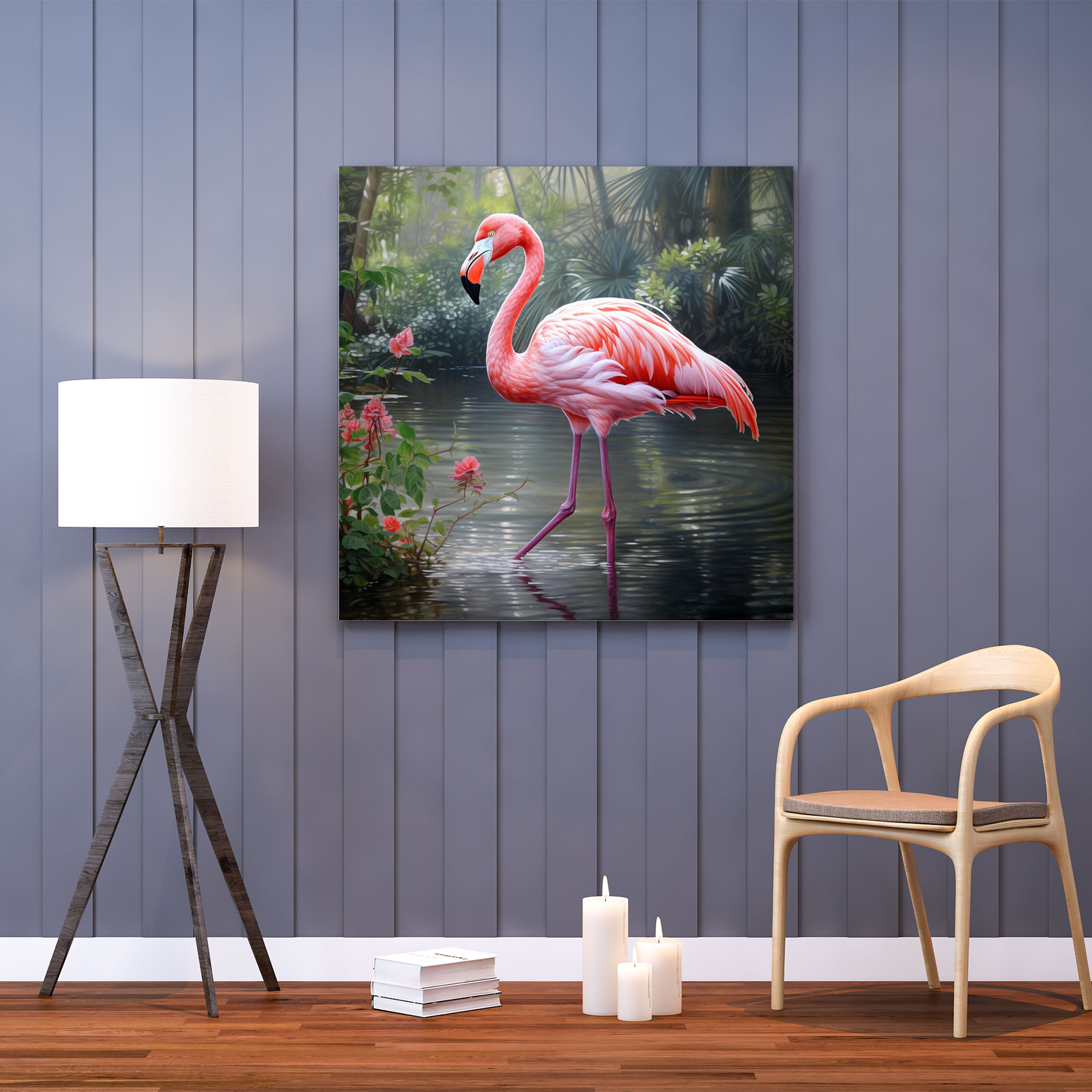 Realistic Flamingo Canvas Print - Flamingo, Flamingo, Canvas Print, Canvas Wall Art