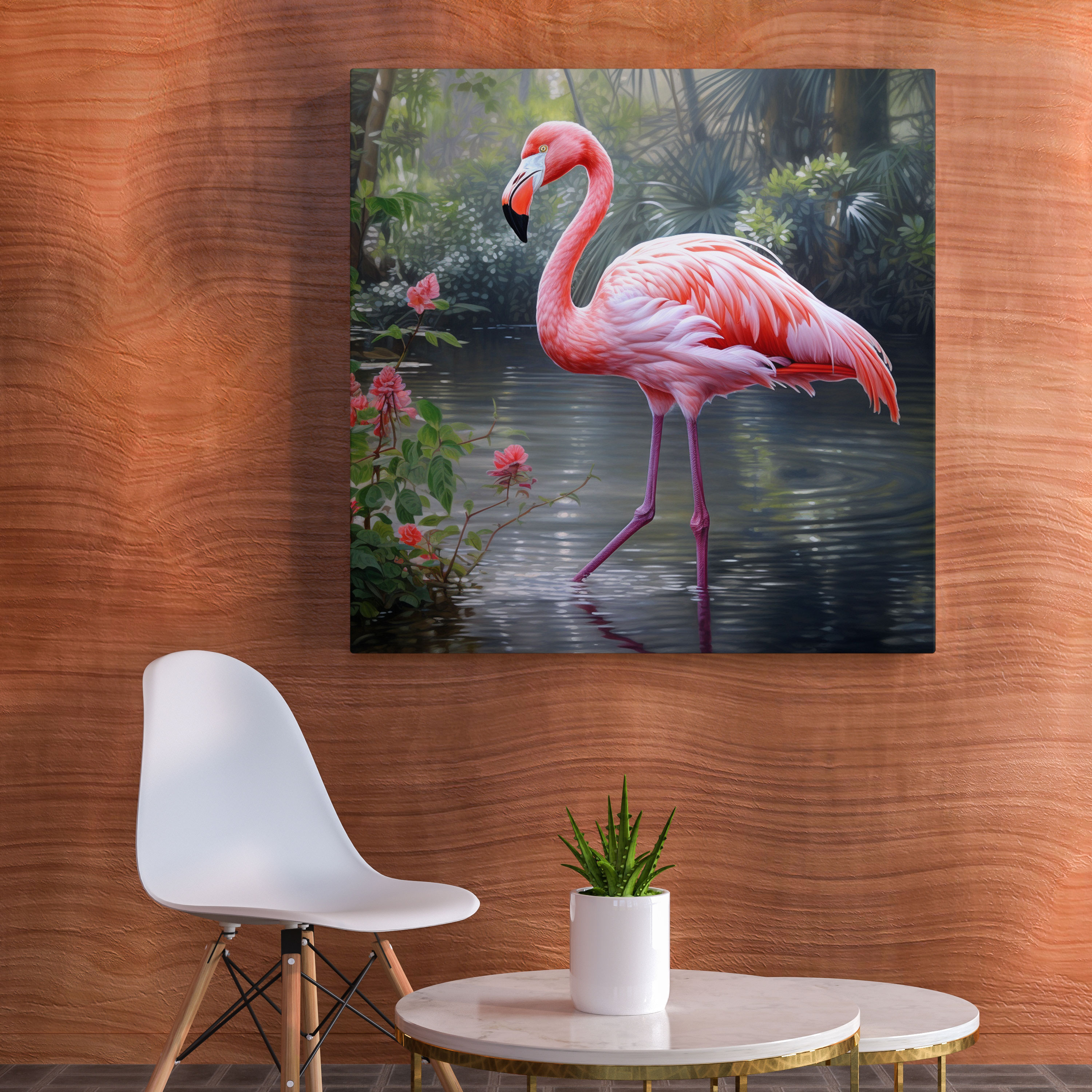 Realistic Flamingo Canvas Print - Flamingo, Flamingo, Canvas Print, Canvas Wall Art