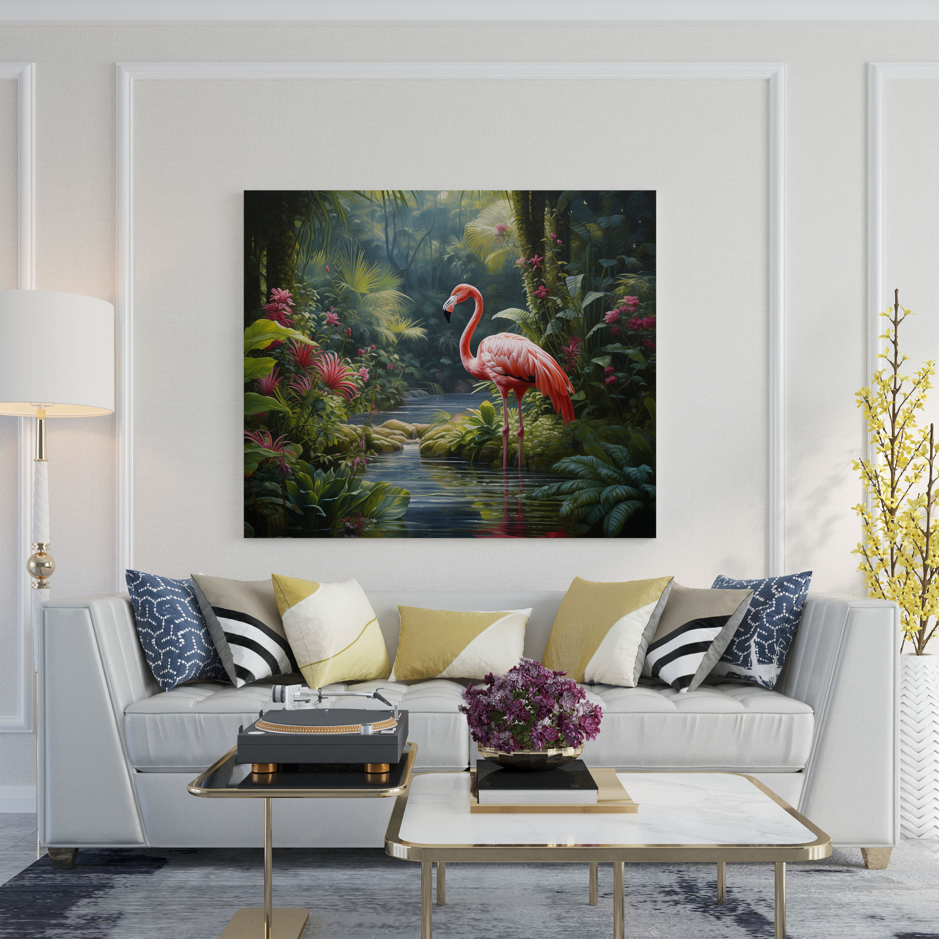 Realistic Flamingo Wall Art - Flamingo, Realistic Painting, Majestic Flamingo, Canvas