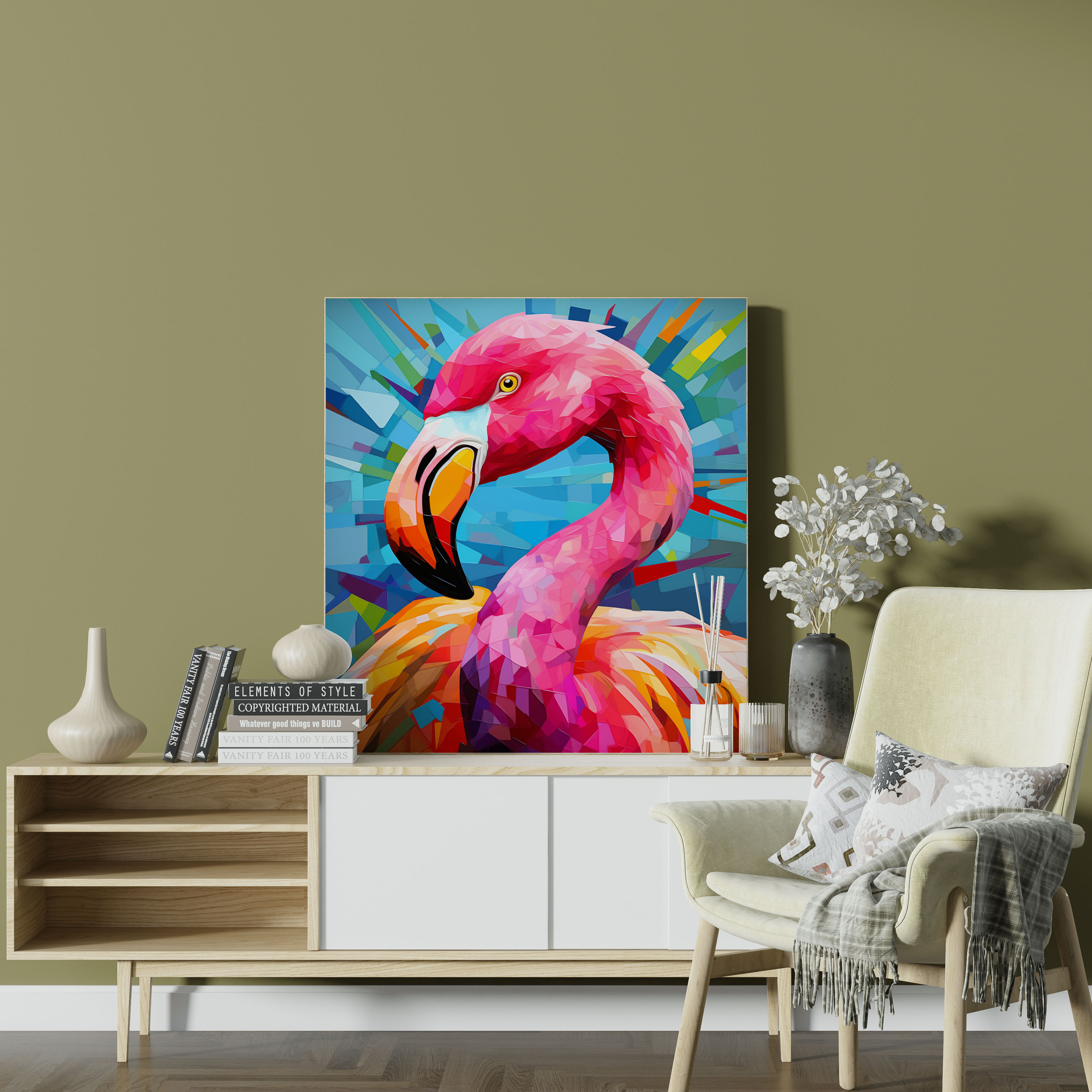 Pop Art Flamingo Canvas Print - Flamingo, Canvas Wall Art, Flamingo Wall Art, Flamingo Canvas Print