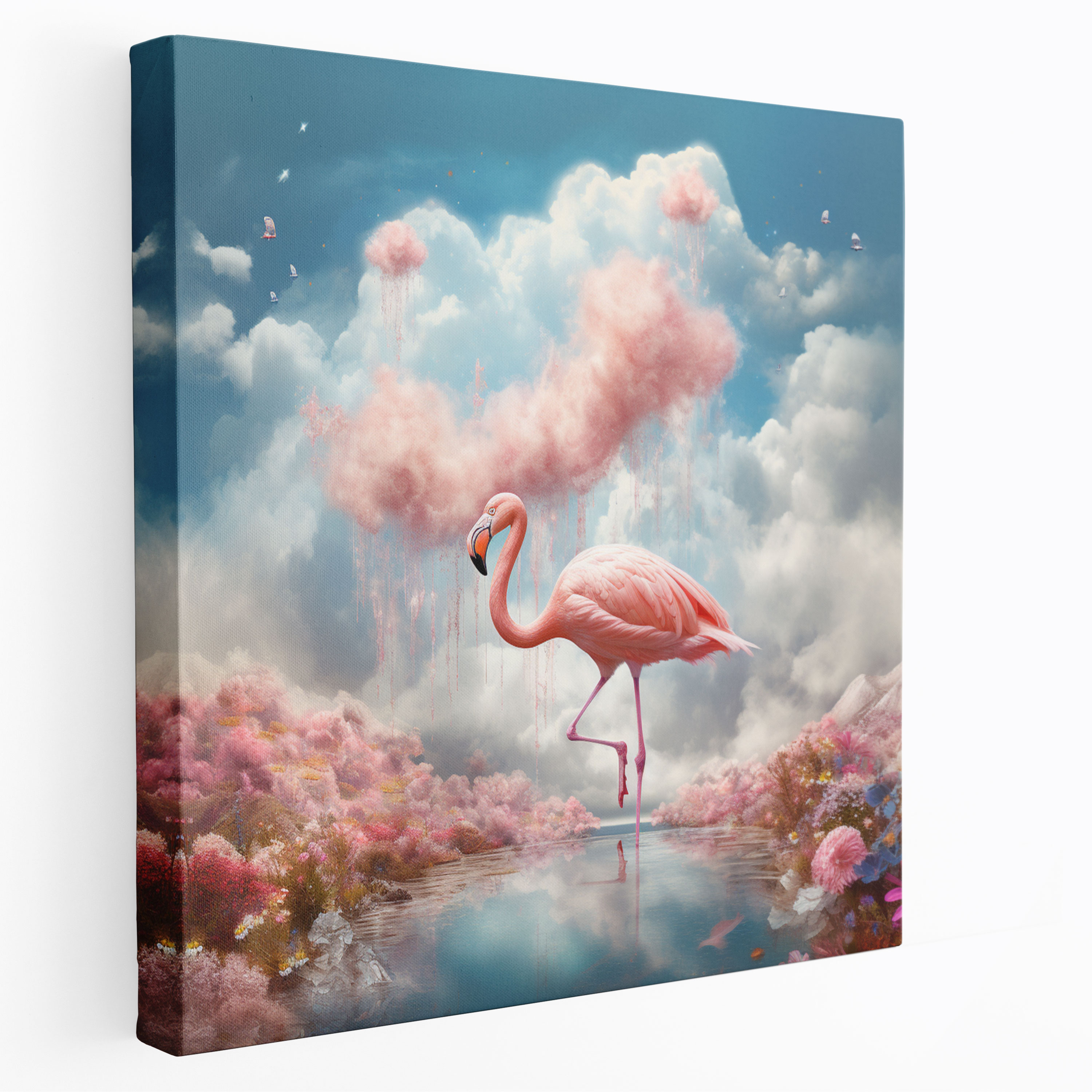 Surreal Flamingo Wall Art - Flamingo, Canvas Wall Art, Dreamlike Flamingo, Flamingo Wall Decoration