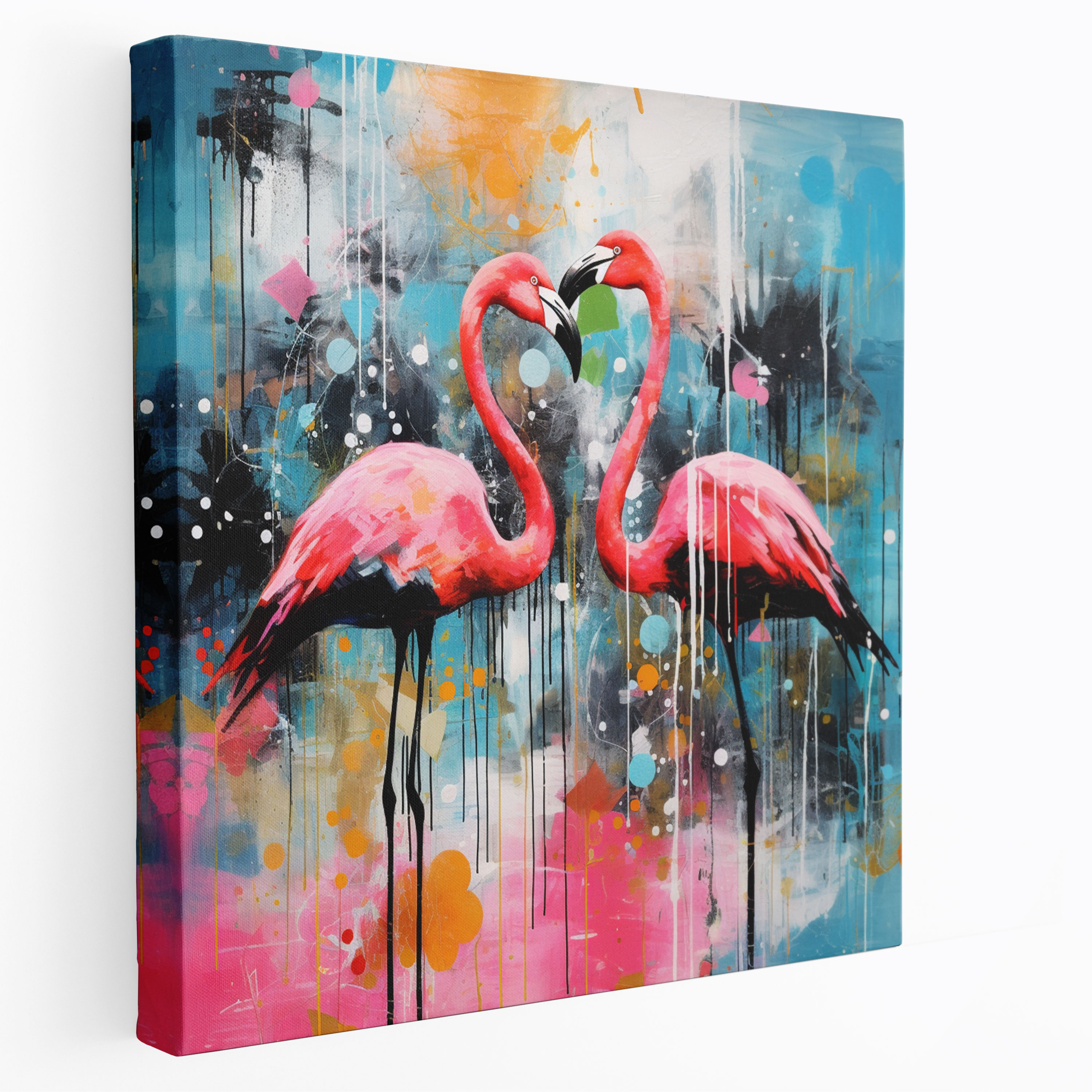Abstract Flamingo Canvas Print - Flamingo, Modern Decor, Home Decoration, Abstract Artwork