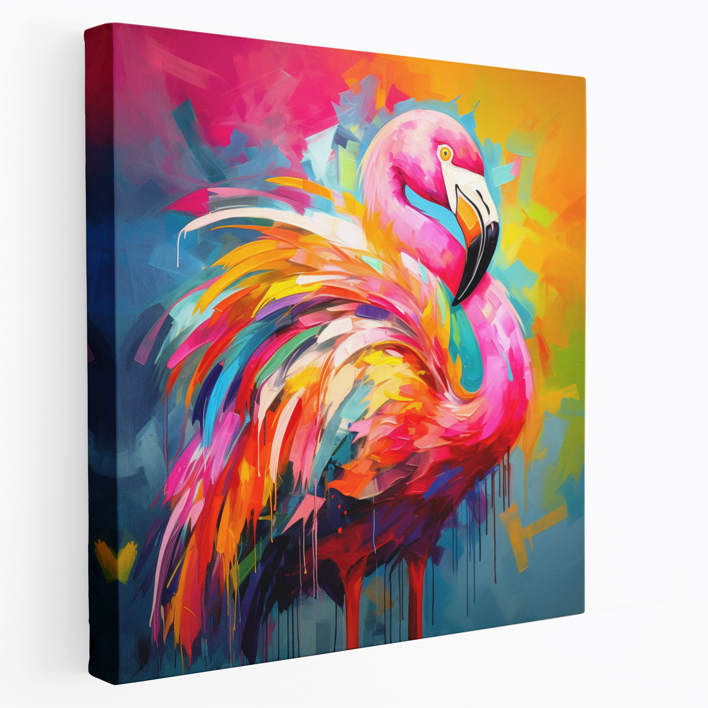 Flamingo Canvas Print - Abstract - Flamingo, Canvas Wall Art, Flamingo Canvas Print, Home Decoration