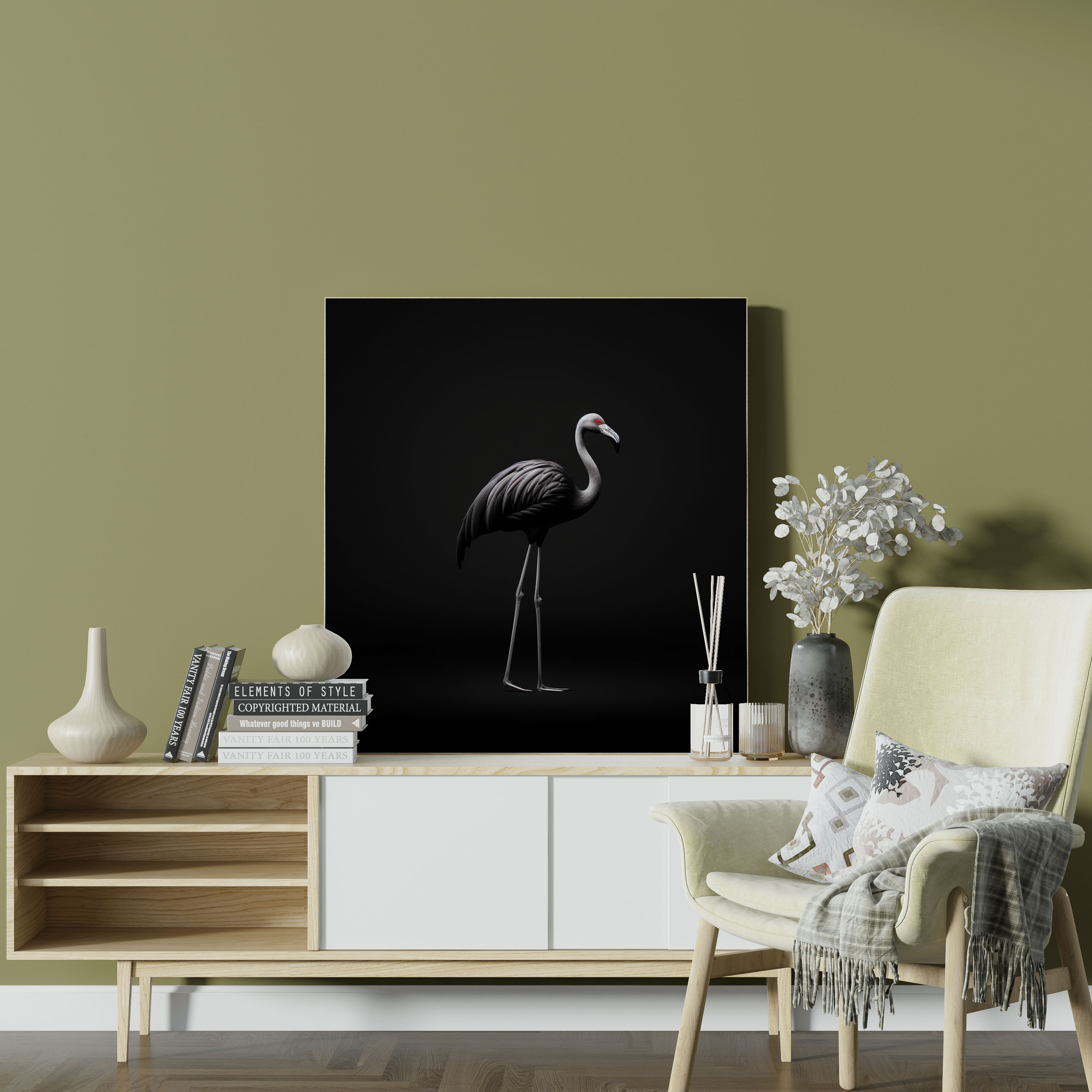 Flamingo Canvas Print - Minimalistic - Flamingo, Canvas Wall Art, Wall Decor, Home Decoration