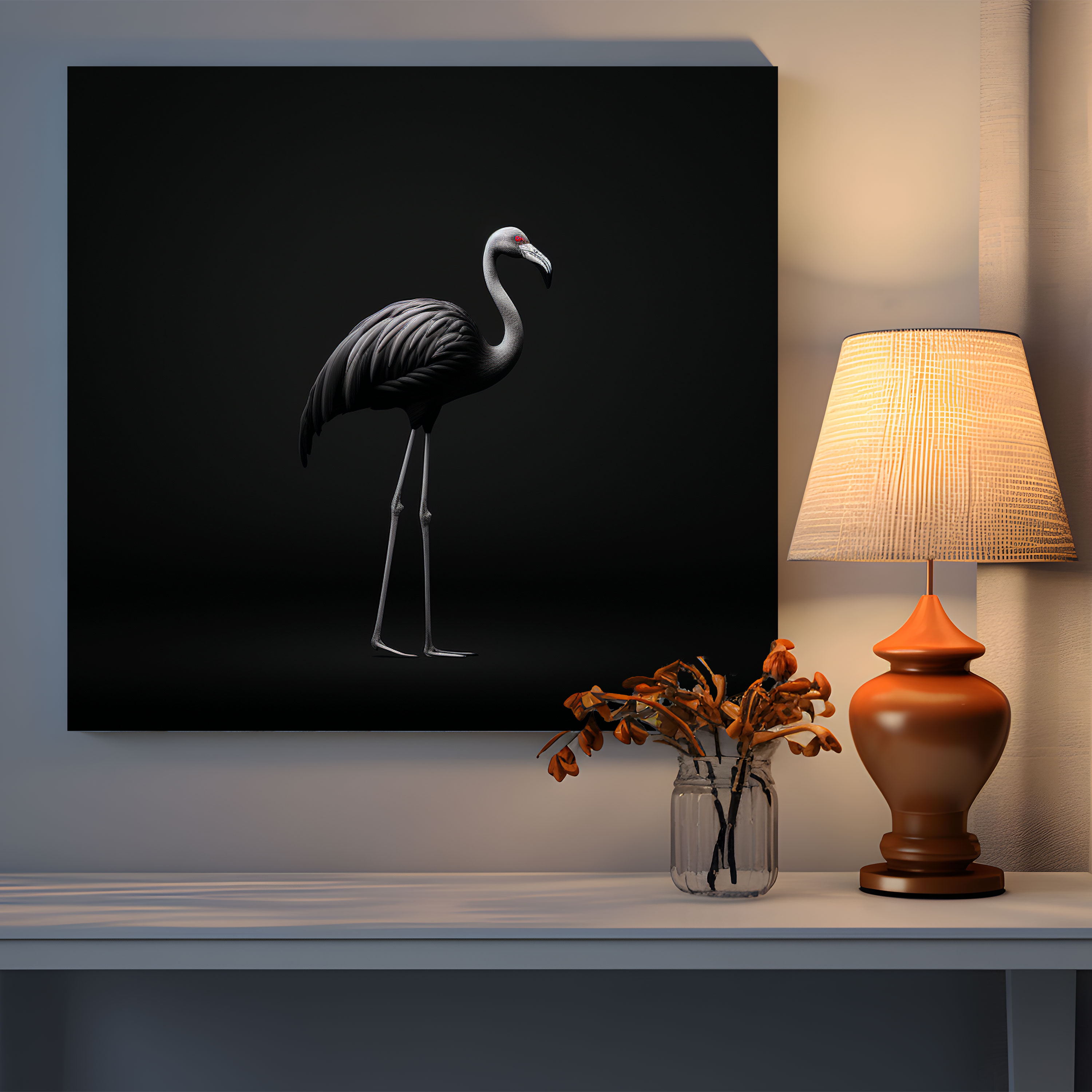 Flamingo Canvas Print - Minimalistic - Flamingo, Canvas Wall Art, Wall Decor, Home Decoration
