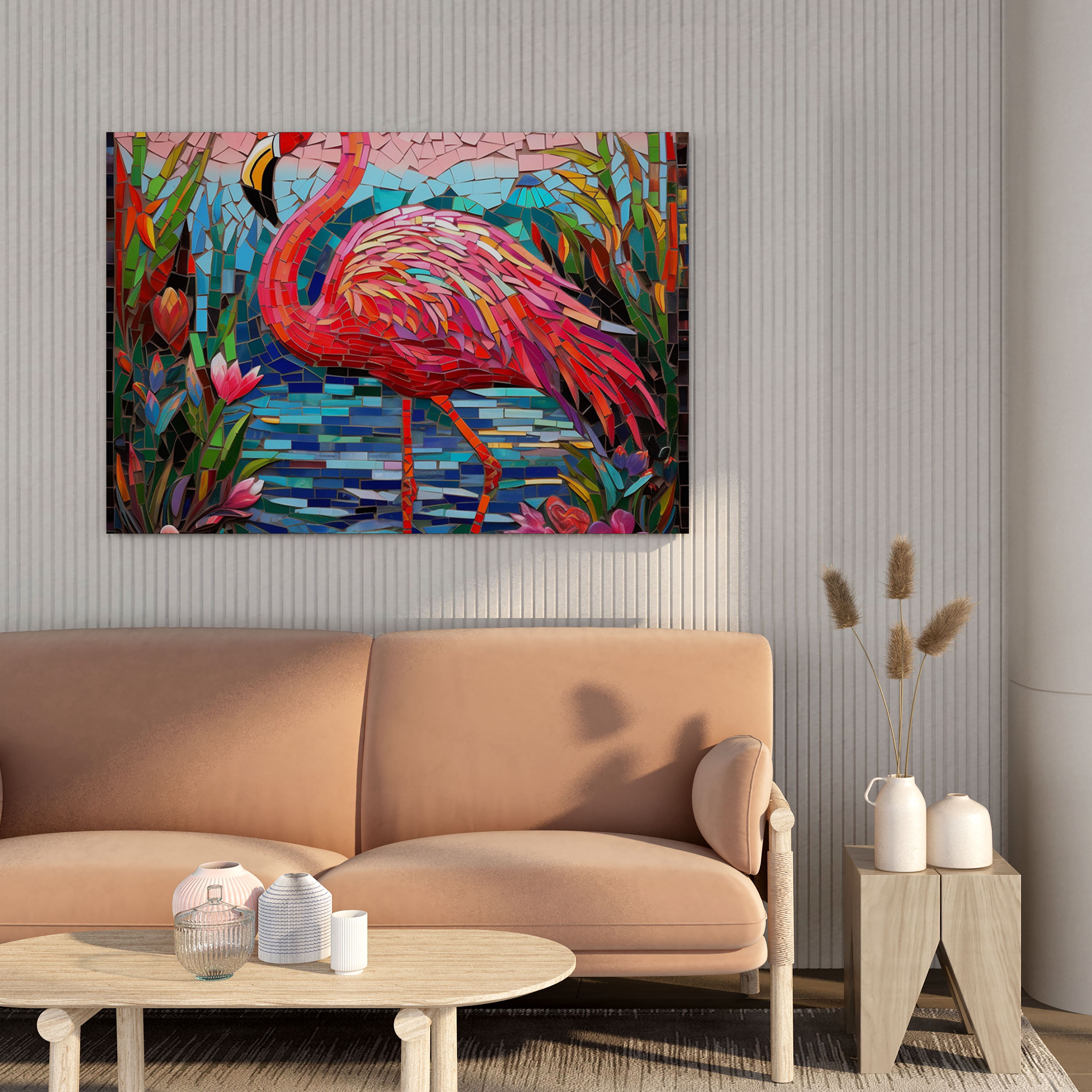 Flamingo Wall Decoration - Flamingo, Artistic Charm, Eye-Catching, Intricate Patterns