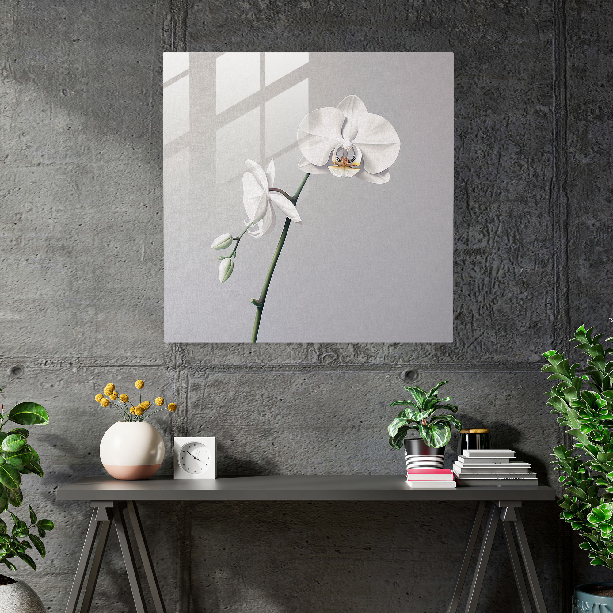 Minimalist Orchid Glass Print Artwork - Contemporary Wall Decor