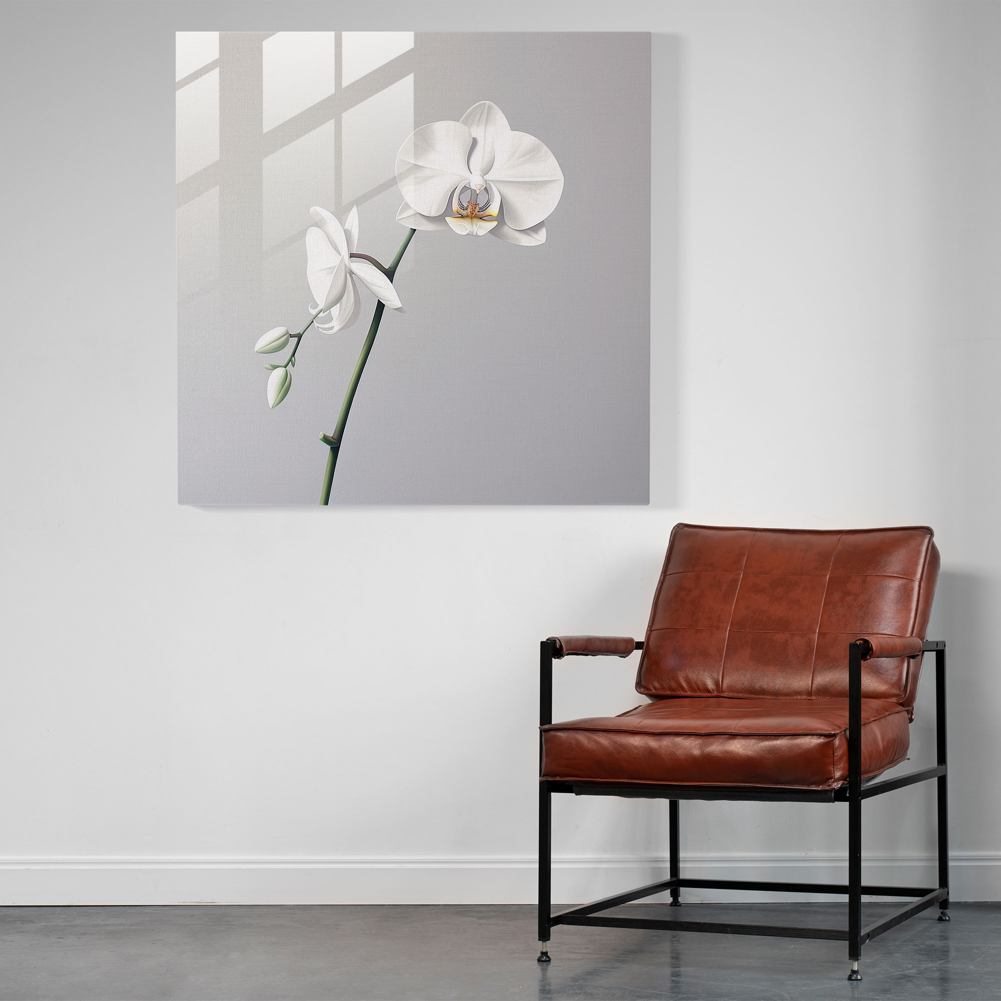 Minimalist Orchid Glass Print Artwork - Contemporary Wall Decor