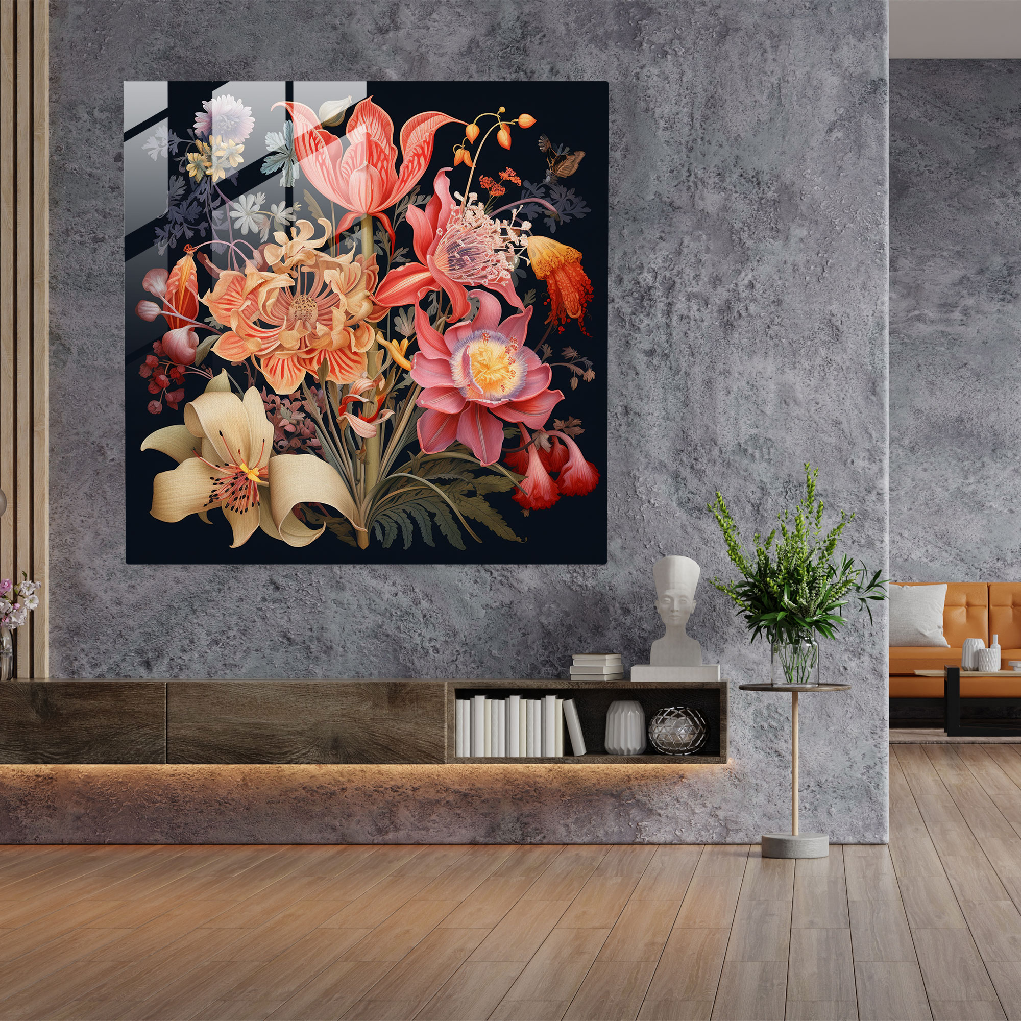 Exquisite Glass Print of Botanical Diversity for Botanical Wall Decoration